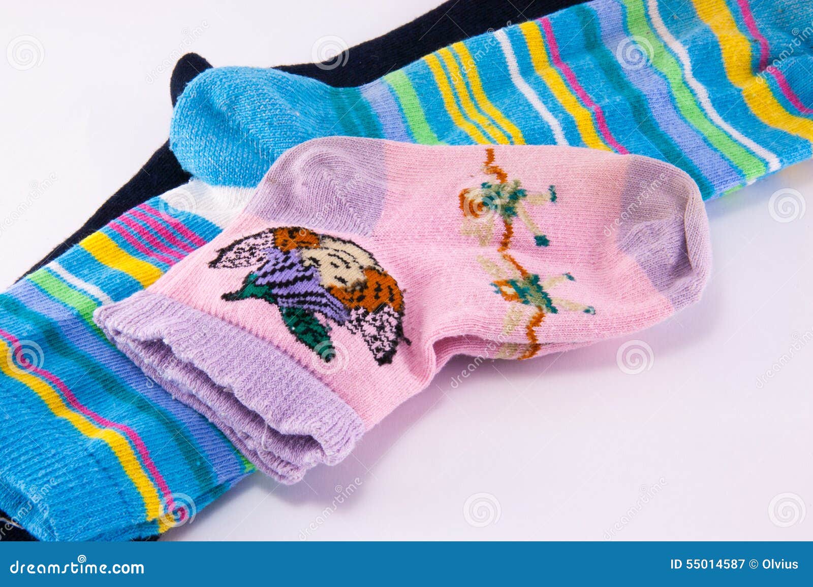 Bright Colored Socks Isolated on White Background Stock Image - Image ...