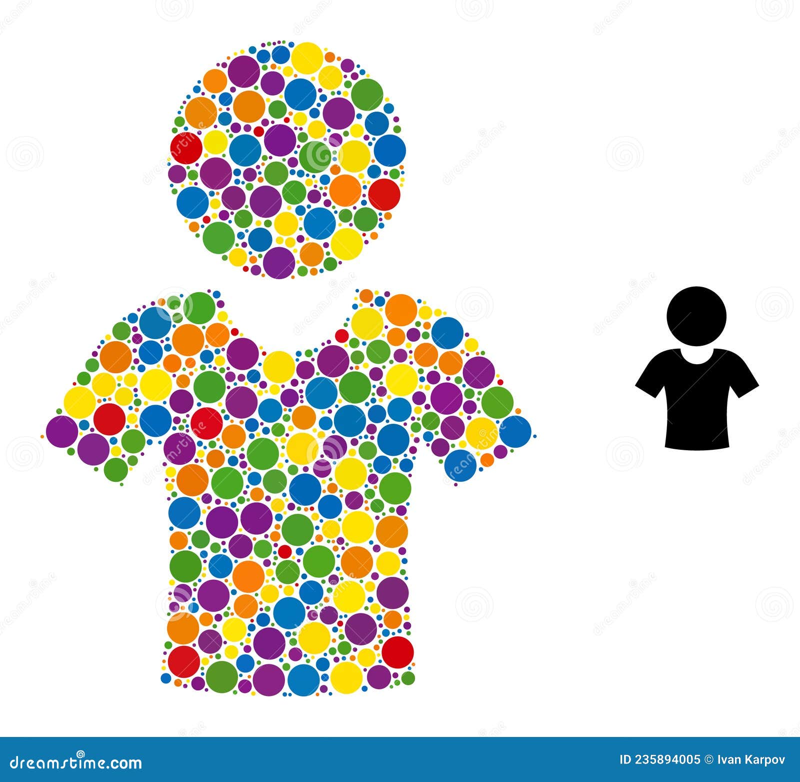lgbt colored dotted boy icon randomized collage
