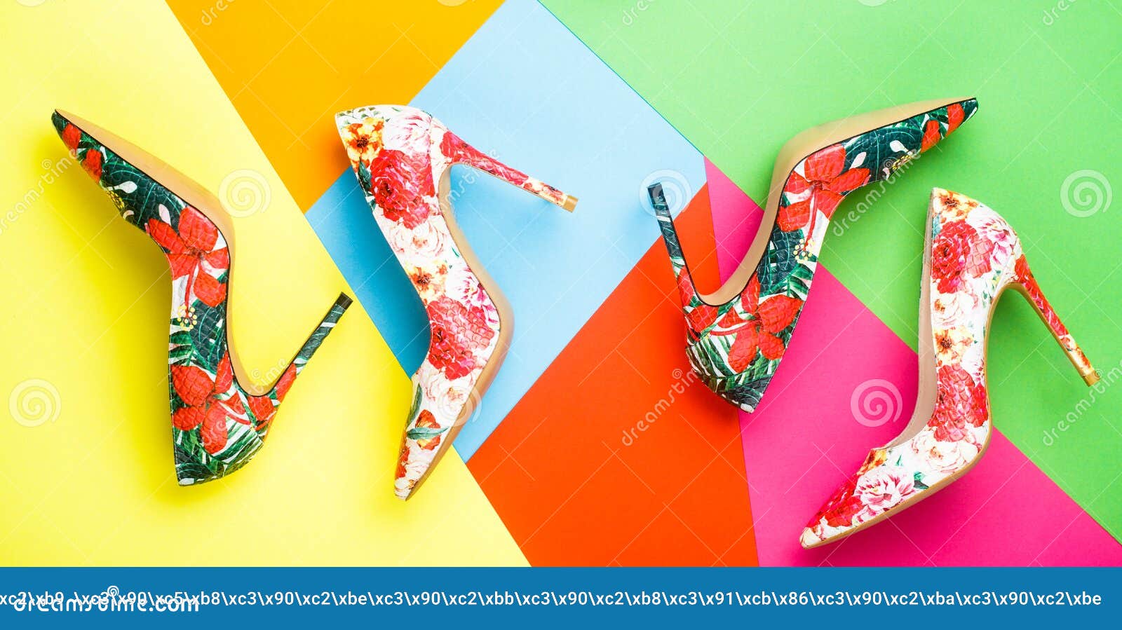 Bright Colored Women Shoes. Beauty Fashion Concept, Stiletto. Stylish ...