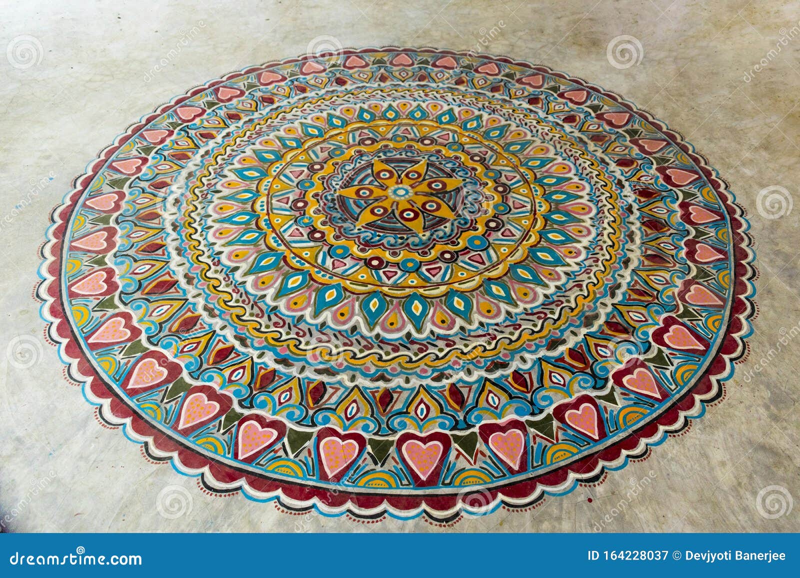 Bright and Colorful Indian Traditional Rangoli Decoration Near H ...