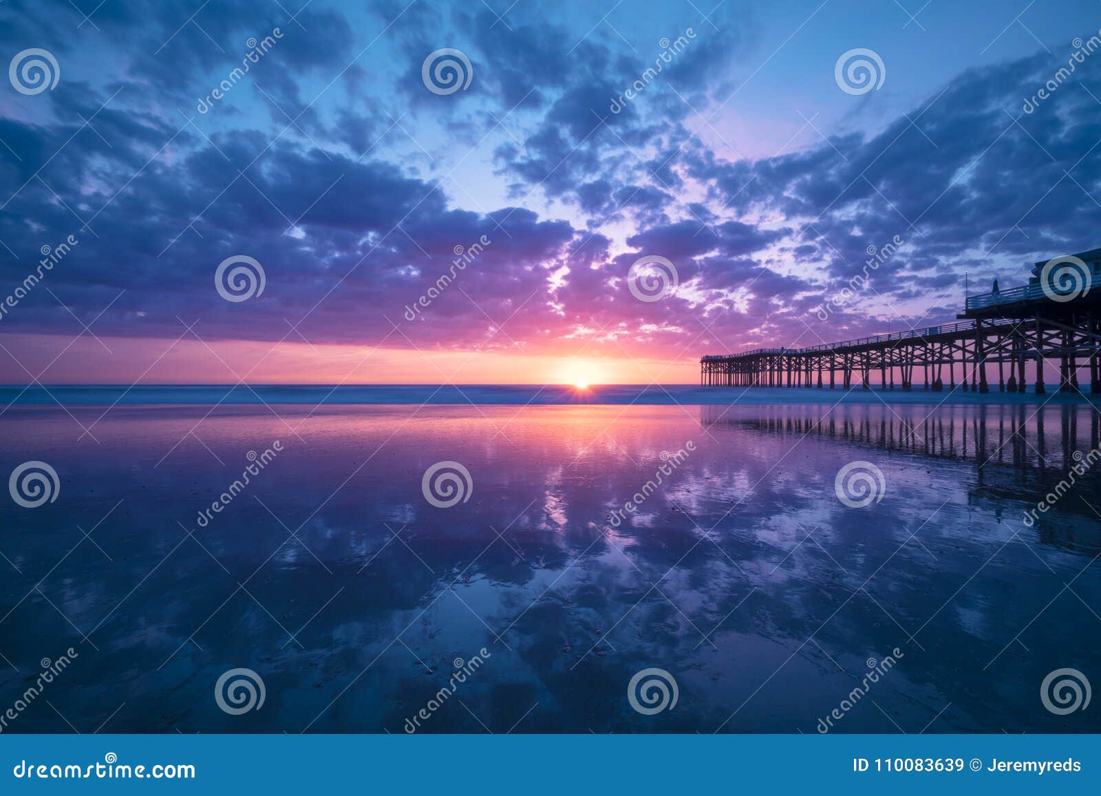 california beach sunset at pacific beach, san diego