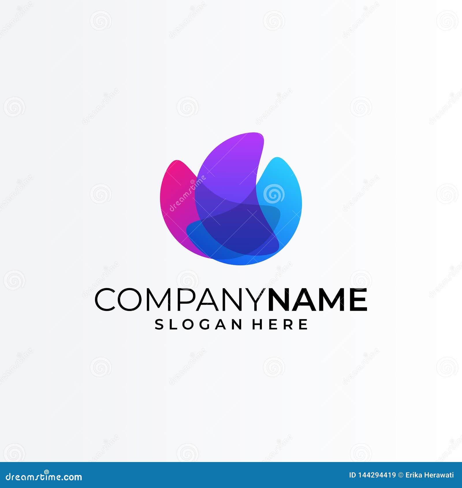 Bright Colors Vector Logo Template Concept Stock Vector Illustration