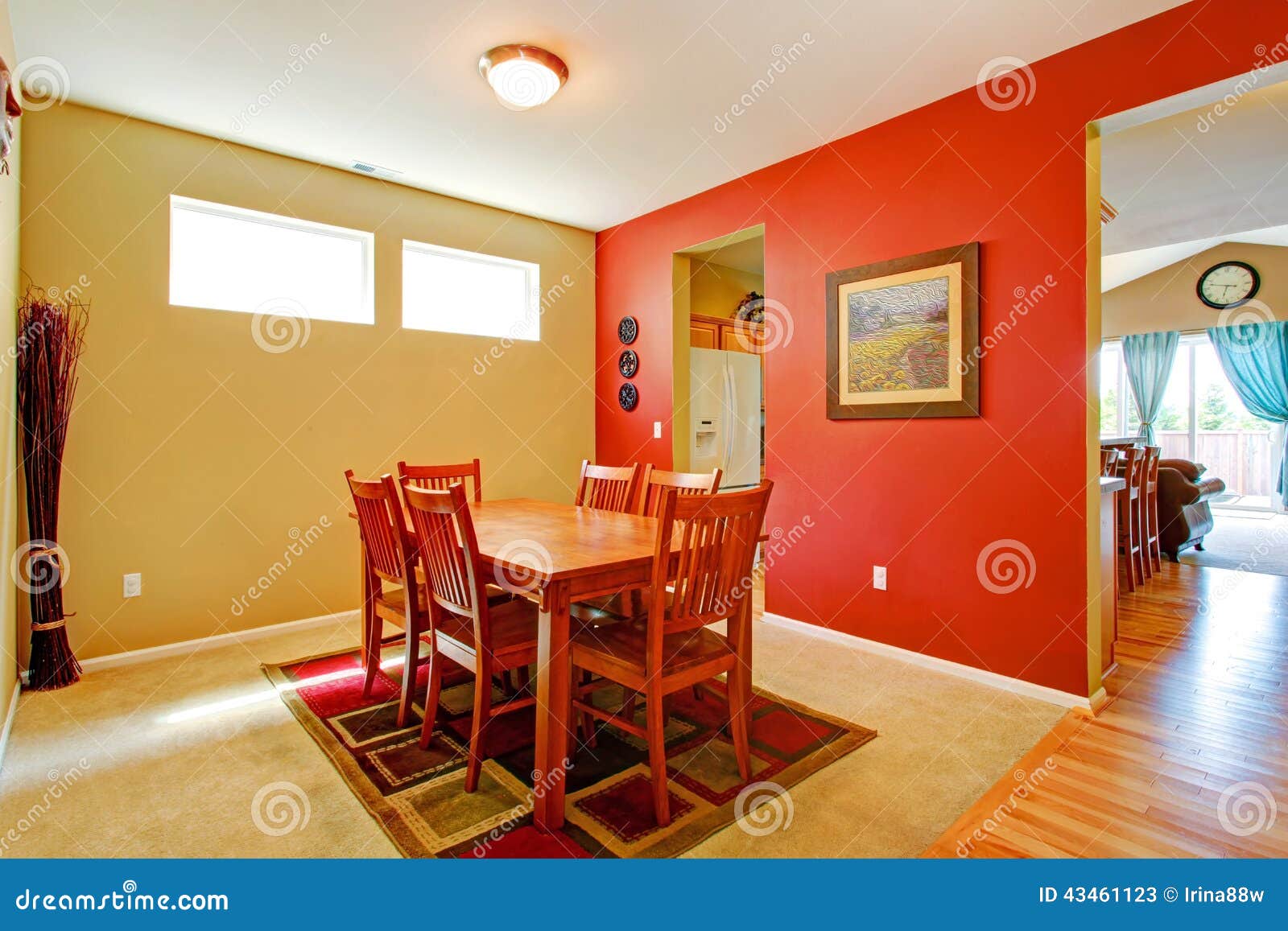 Bright Contrast Dining Room Interior Stock Image Image of inside