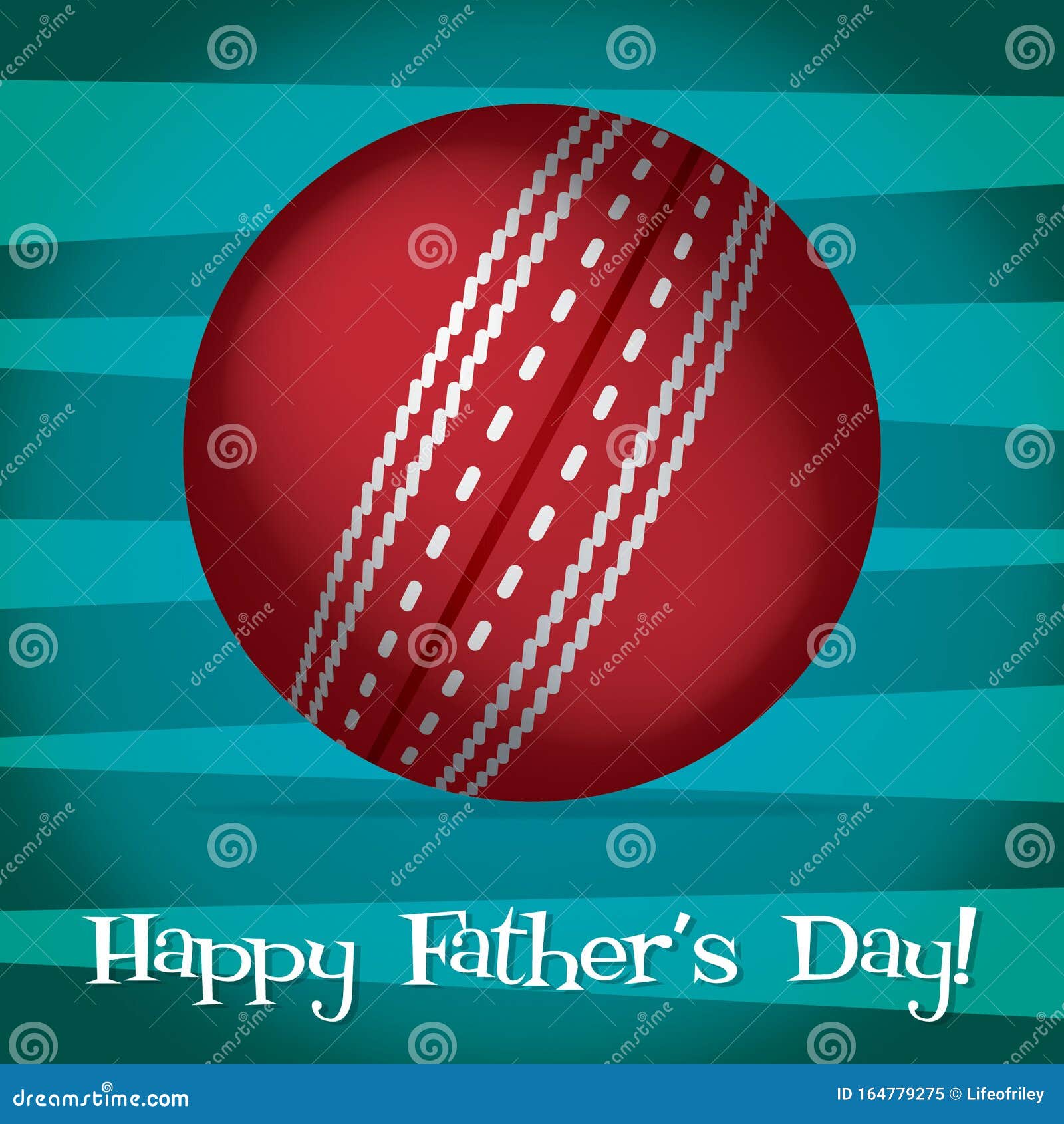 Bright Cricket Ball Father`s Day Card Stock Vector Illustration of