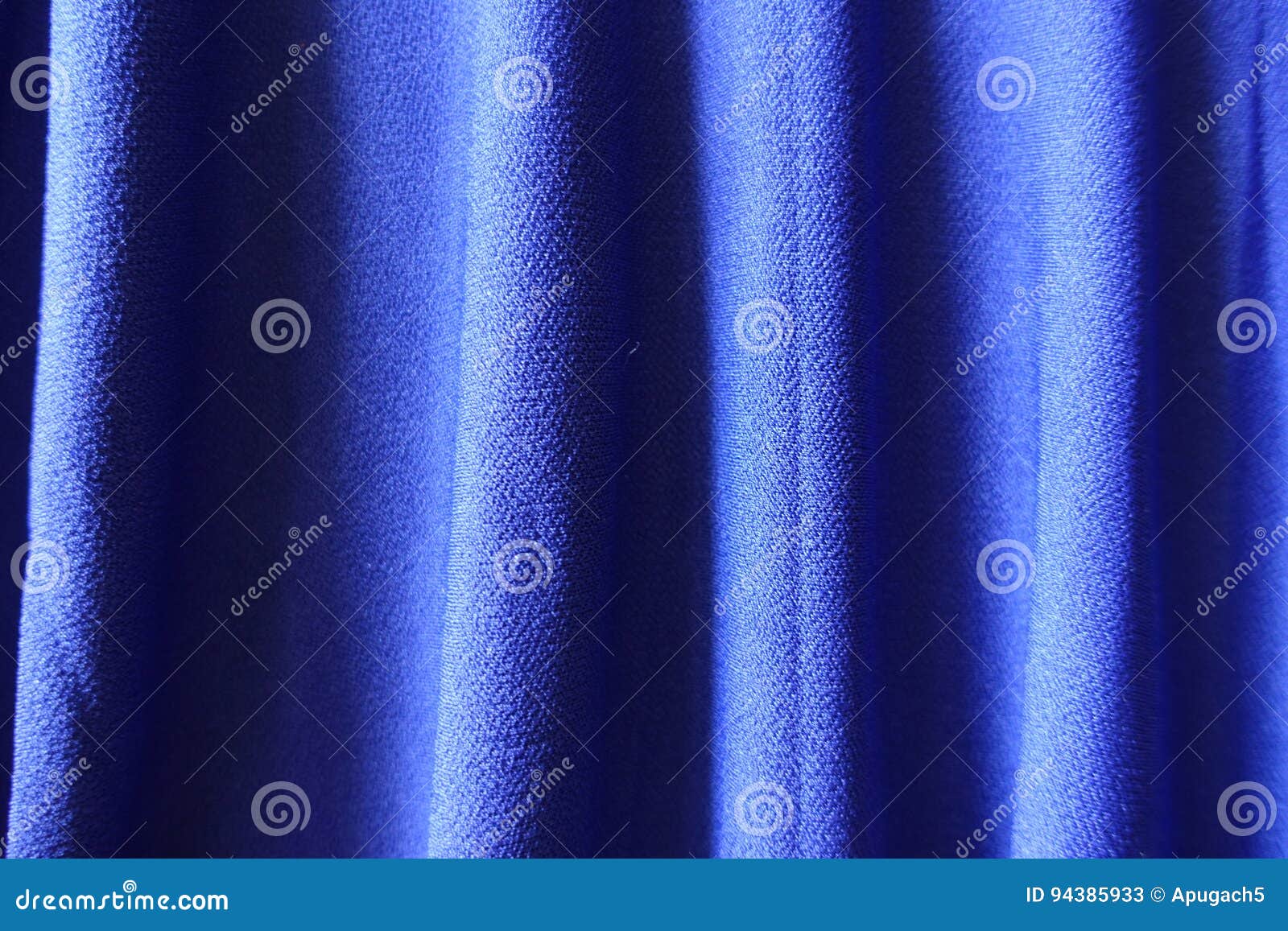 Bright Electric Blue Fabric with Vertical Pleats Stock Image Image of