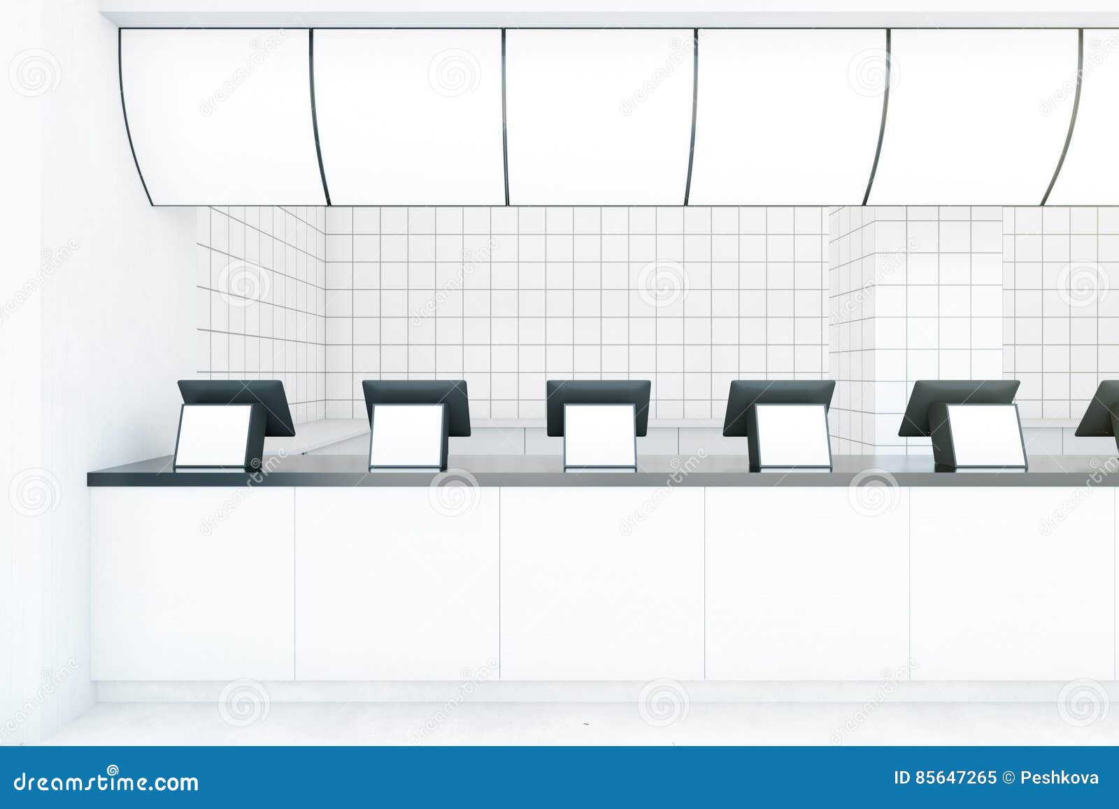 bright fast food counters