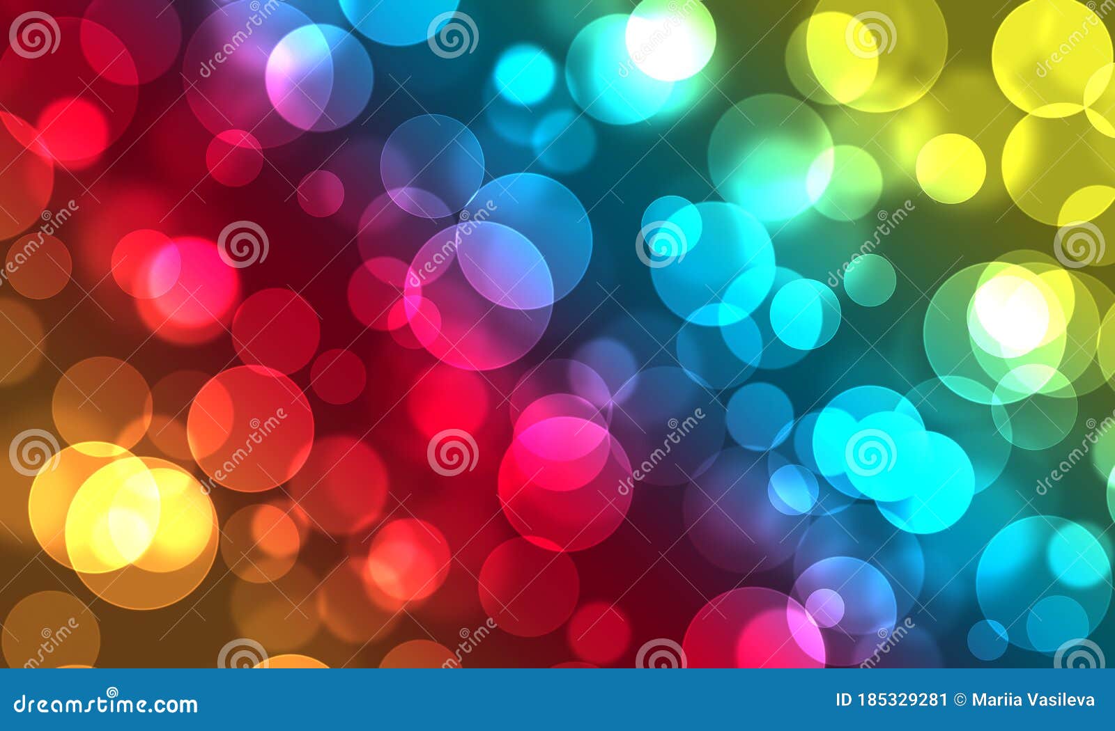 bright festive background bokeh, christmas, party, fun, birthday, rainbow colors, multicolor, circles, light effect