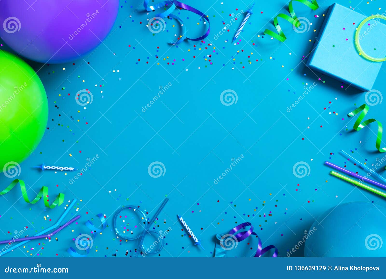 Bright Festive Blue Background With Birthday Party Accessories Stock Image Image Of Blue Bangle Bright Festive Blue Background With Birthday Party Accessories Stock Image Image Of Blue Bangle