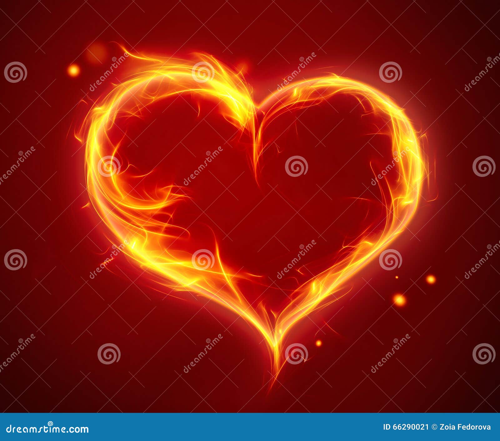 Bright fiery heart stock illustration. Illustration of burning 66290021