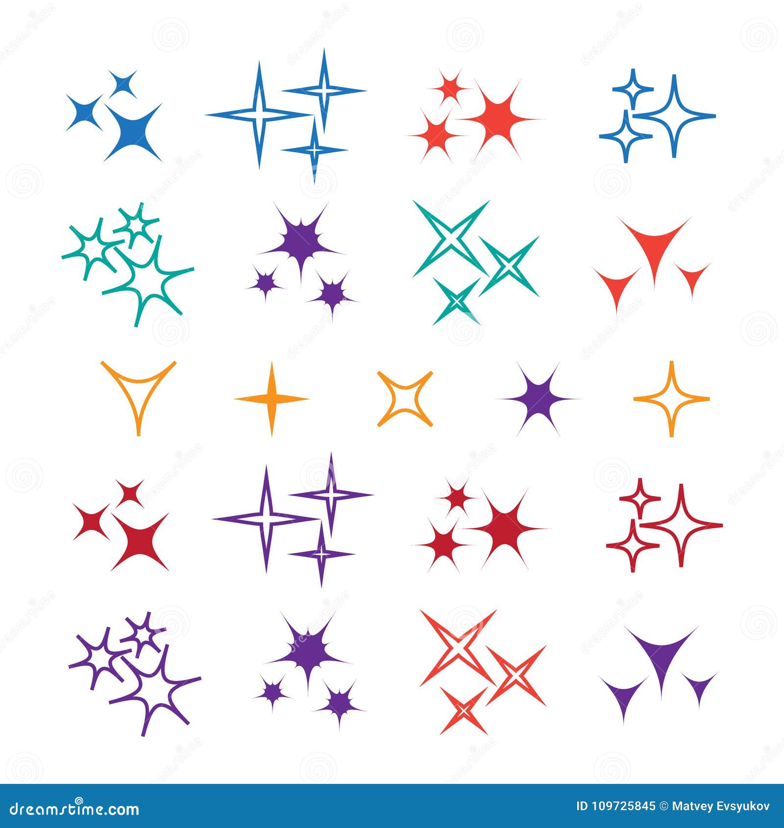 Bright Firework, Decoration Twinkle, Shiny Flash. Sparkle Lights Stock