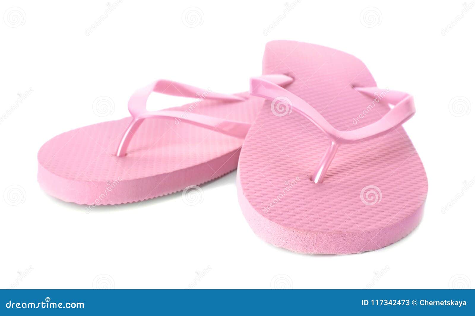 Bright Flip Flops on White Background Stock Image - Image of season ...