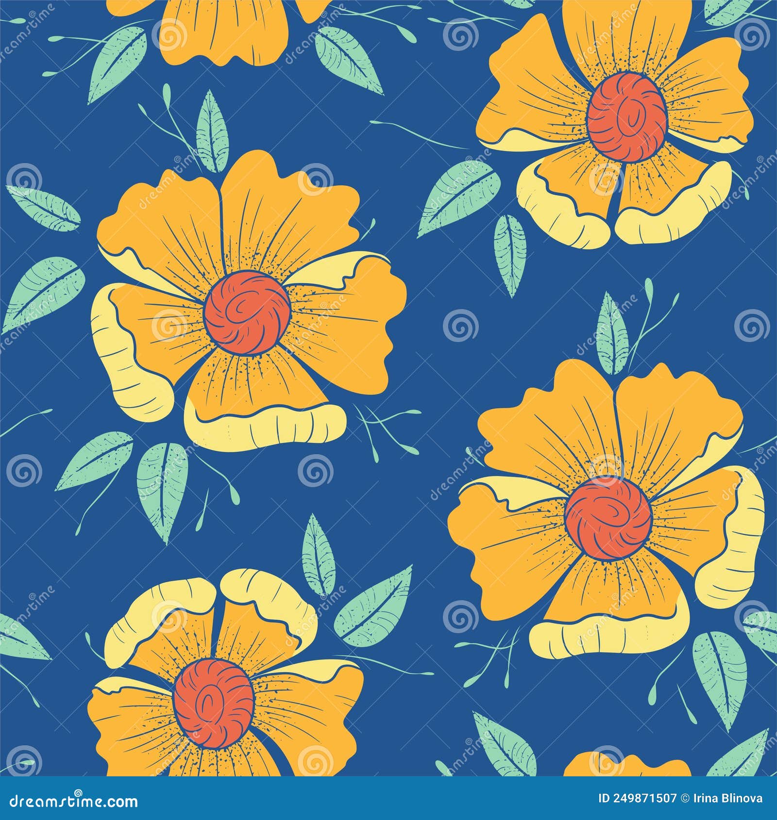 Bright Floral Pattern. Background for Print, Fabric Stock Illustration