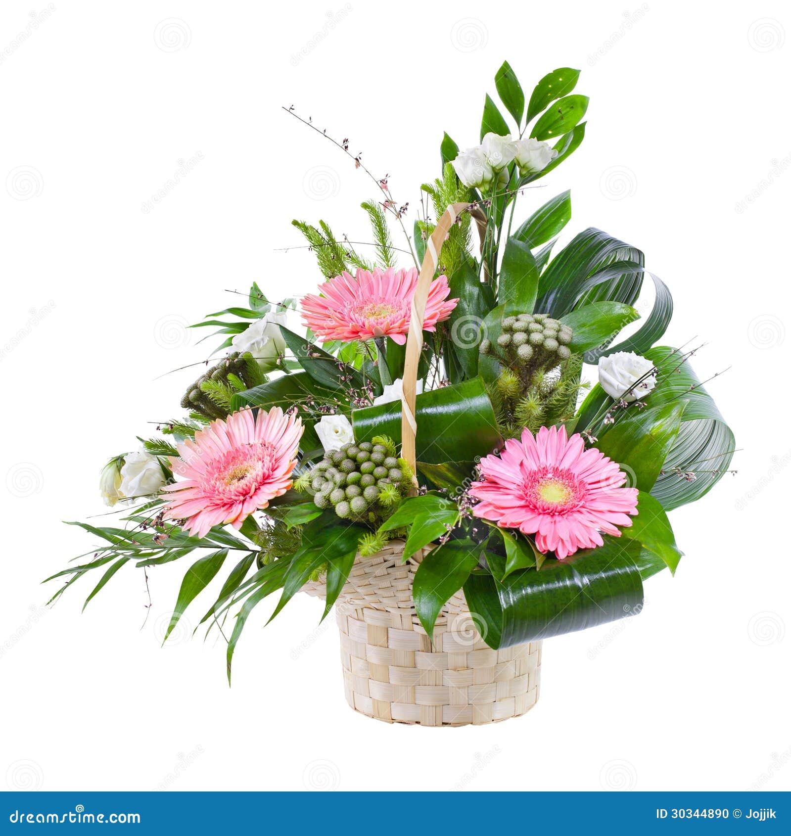 Bright Flower Bouquet in Basket Stock Photo Image of macro, blossom