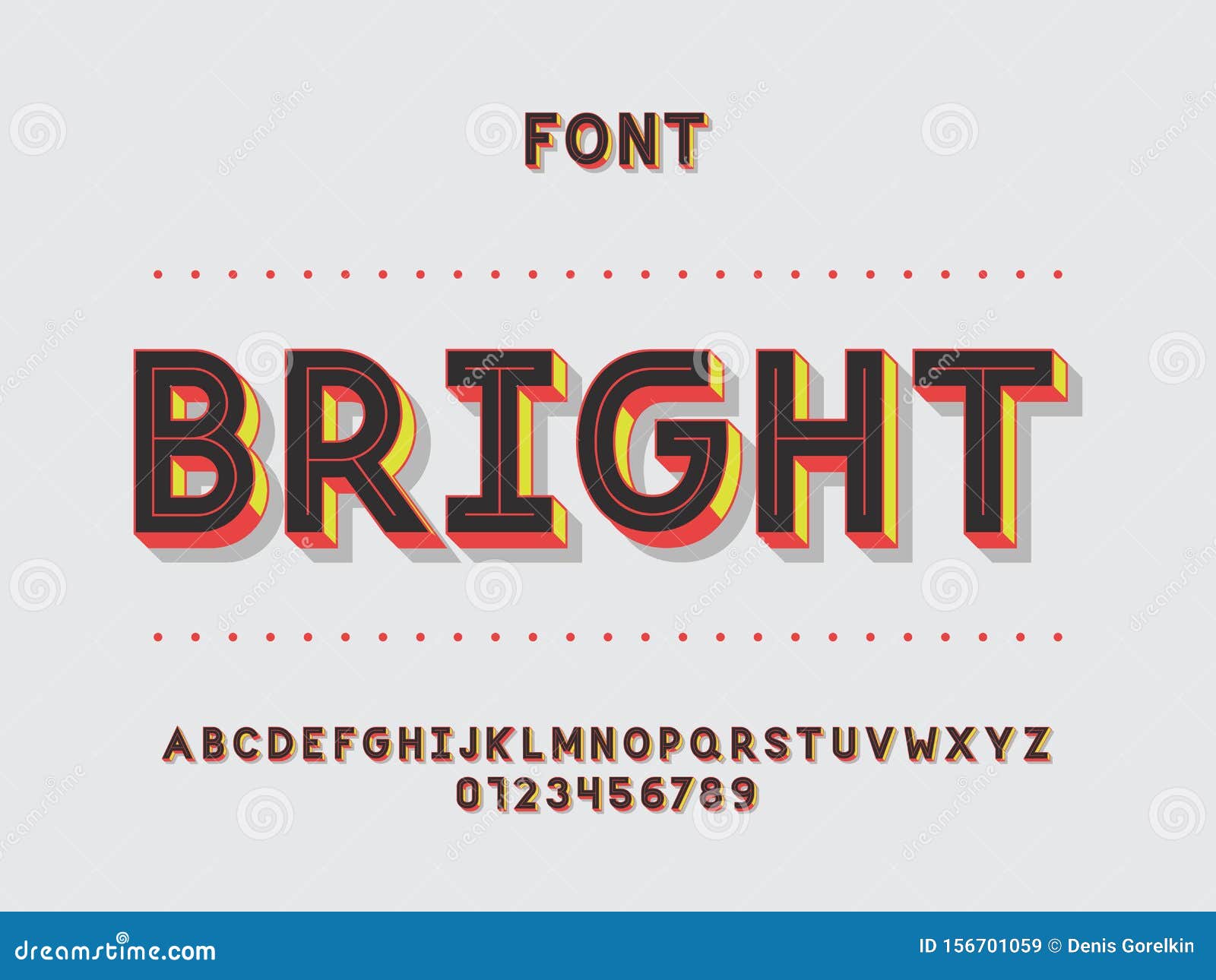 Bright Font. Vector Alphabet Stock Vector - Illustration of graphic ...