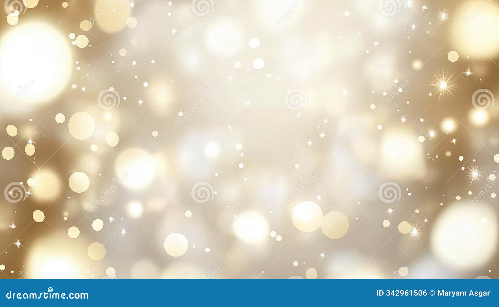 bright and glowing festive bokeh lights on a soft golden background