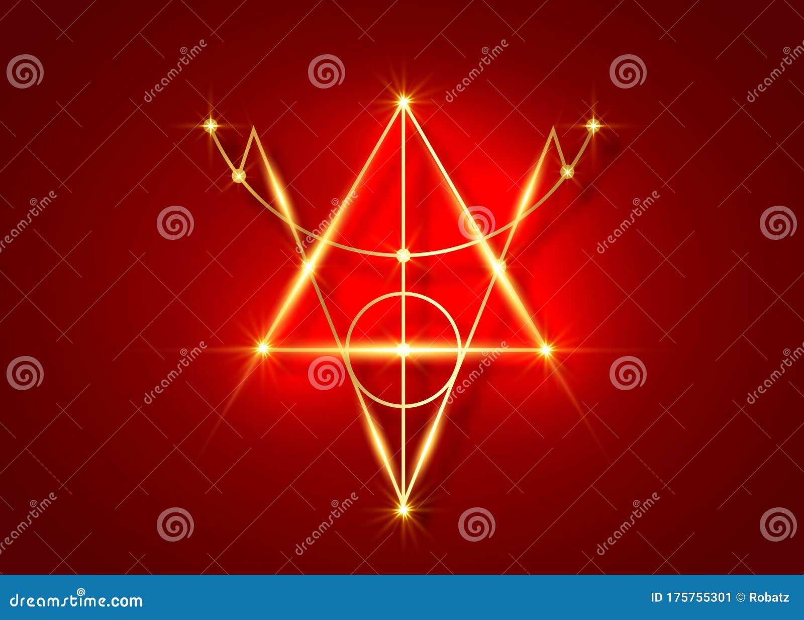 bright gold sigil of protection. magical amulet of light. can be used as tattoo, logos and prints. golden wiccan occult 