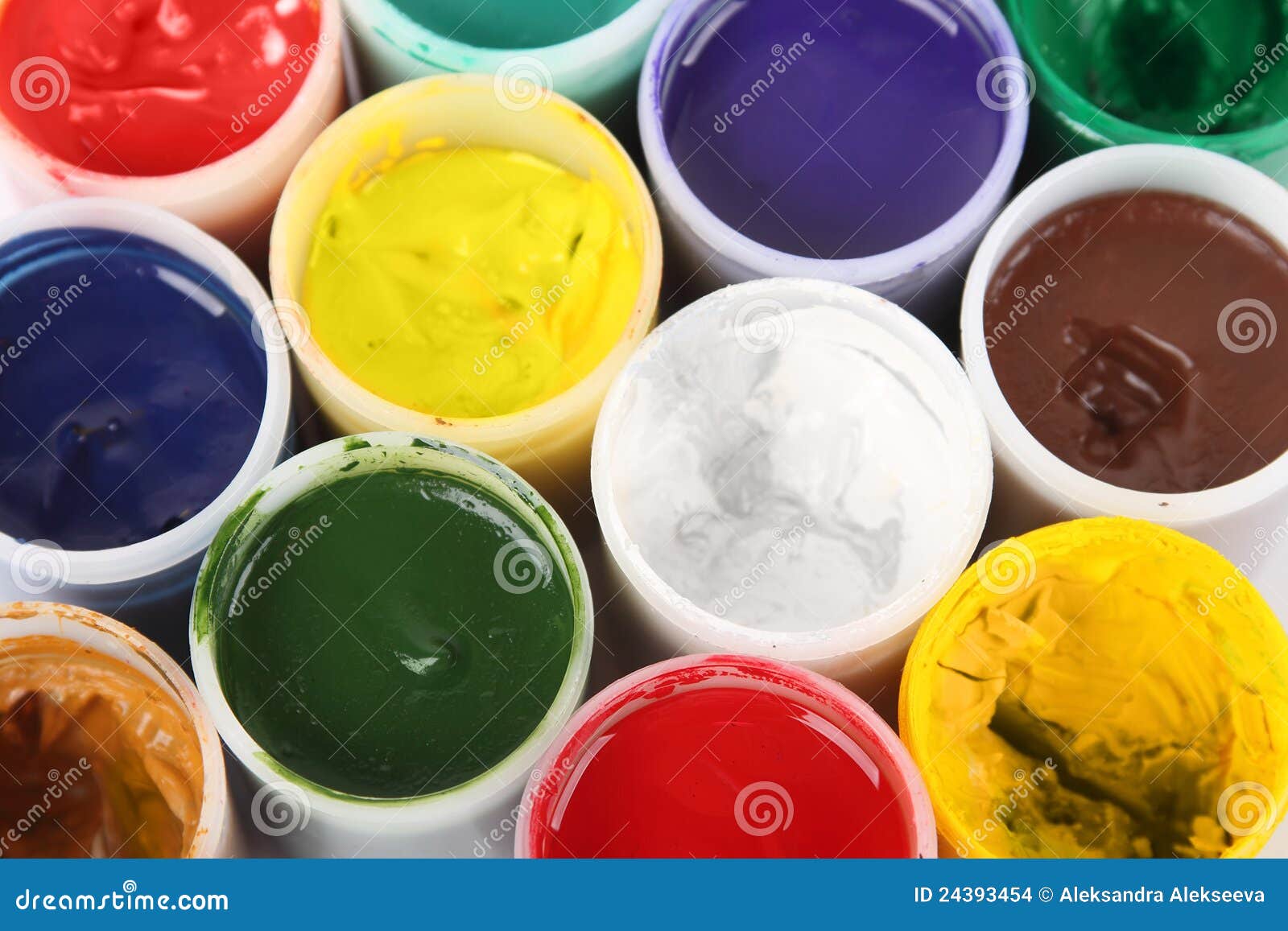 Bright Gouache Colors in Cans Stock Photo Image of gouache, pigment