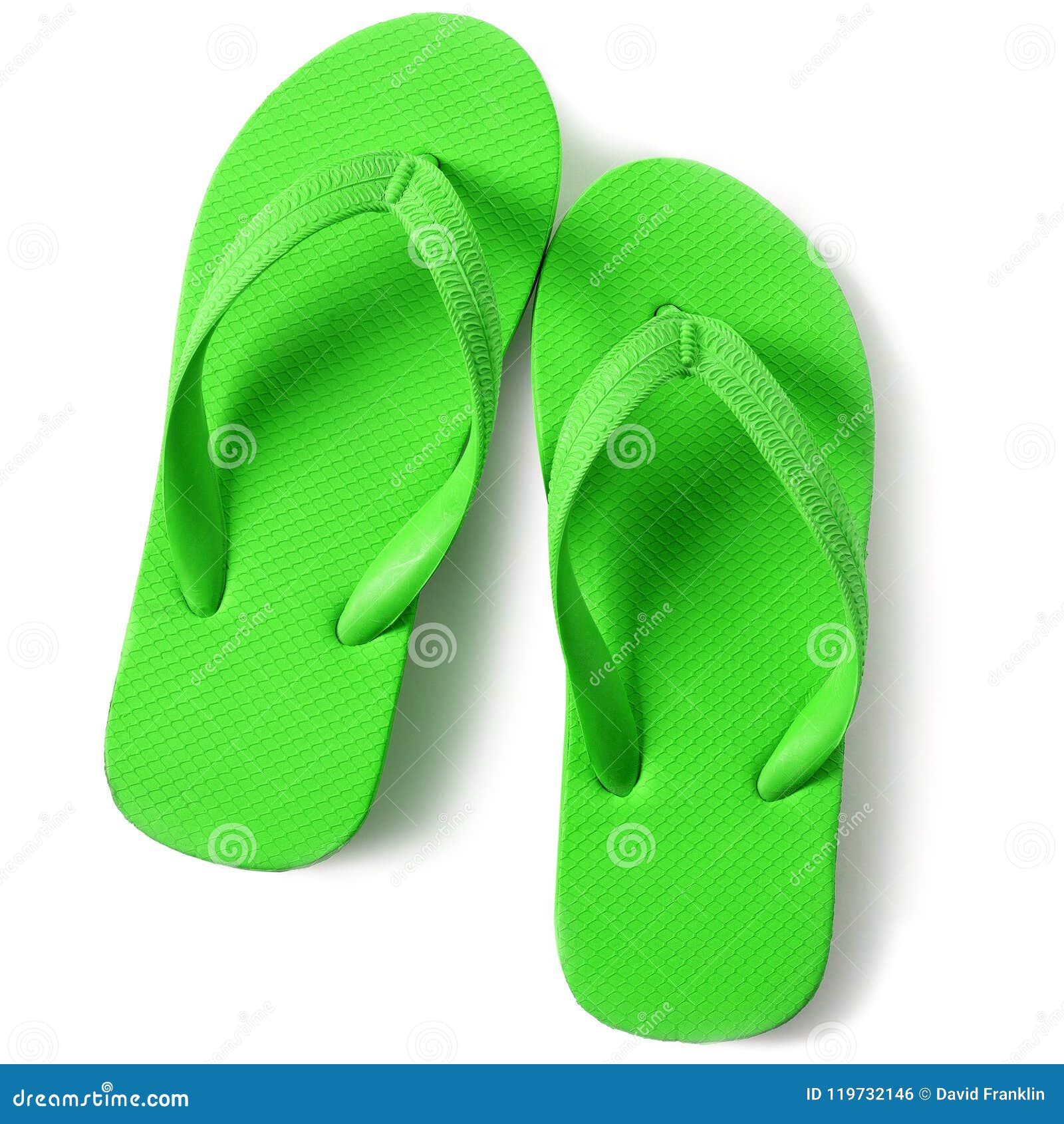 Bright Green Flip Flop Sandals Isolated on White Background Stock Photo ...