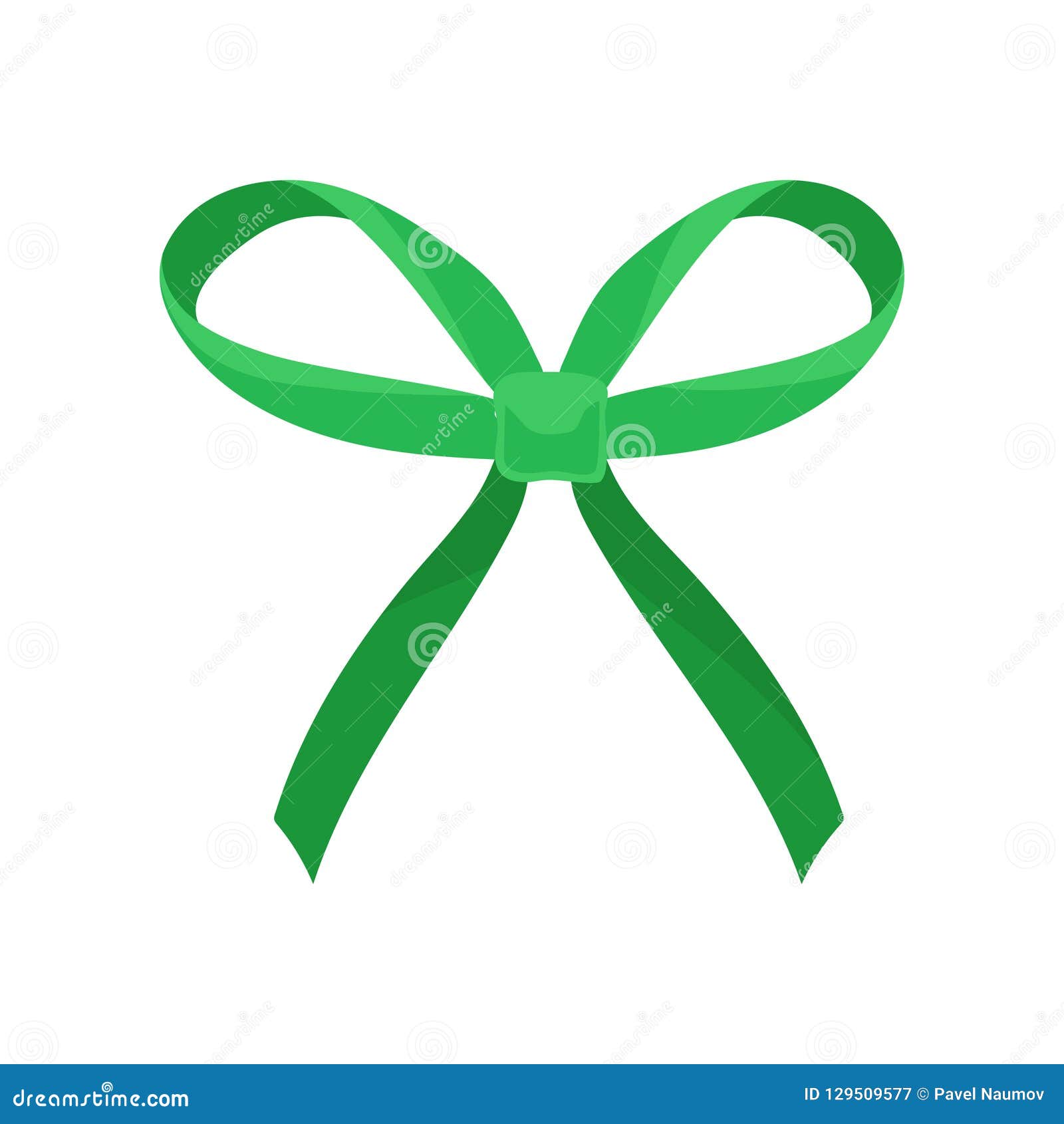 Vector Gift Ribbon Green Silk Bow Stock Vector (Royalty Free