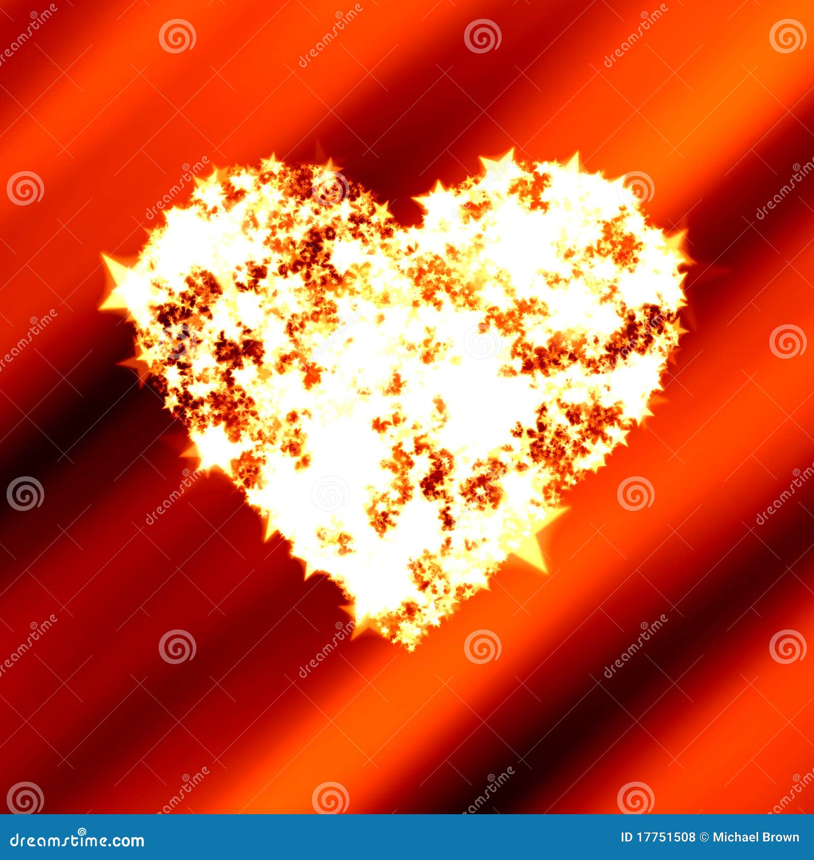 Bright Heart of Shining Stars on Red Valentine Stock Illustration