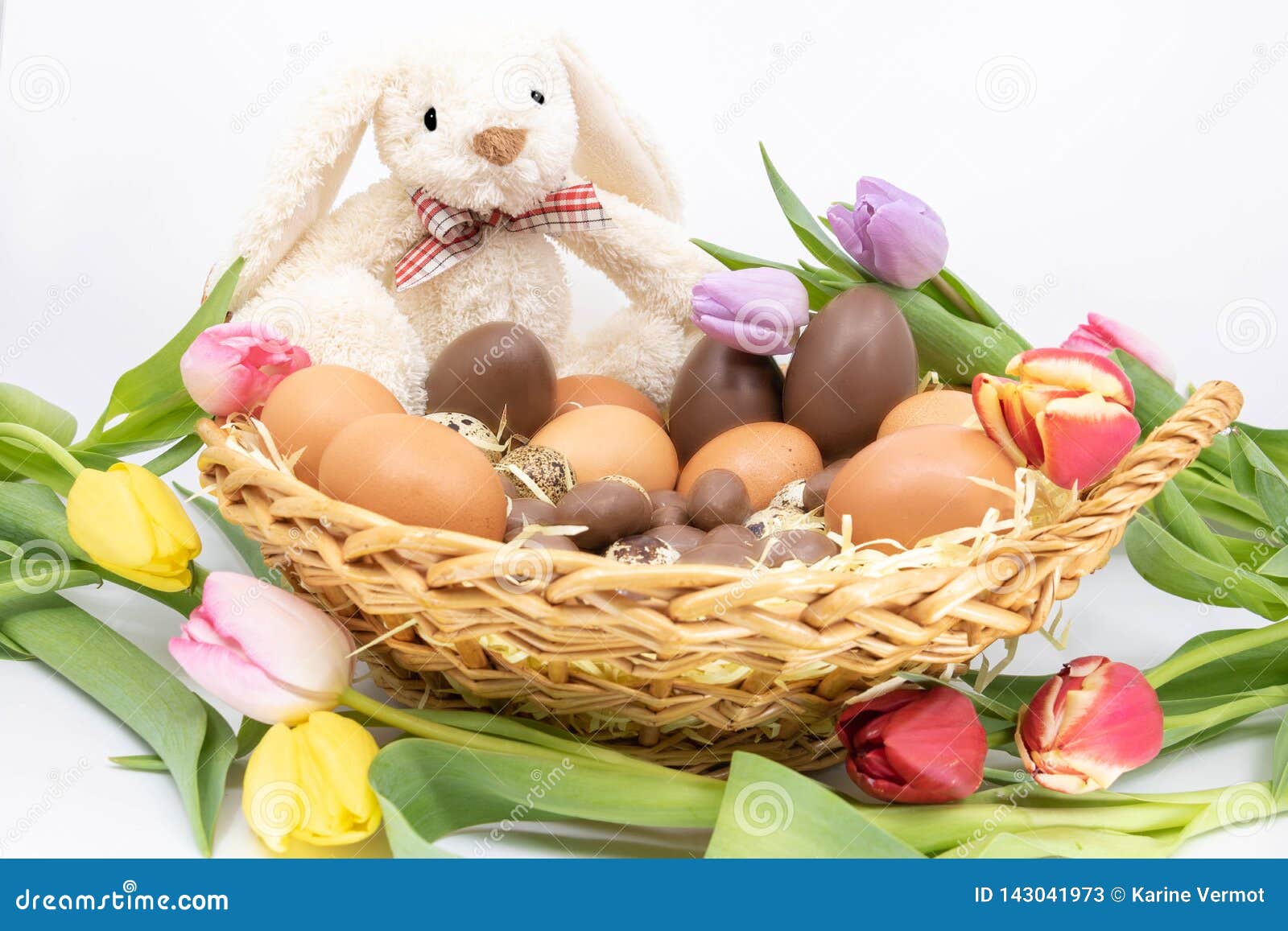 Wicker Basket, Including the Easter Bunny Back from the Egg Hunt