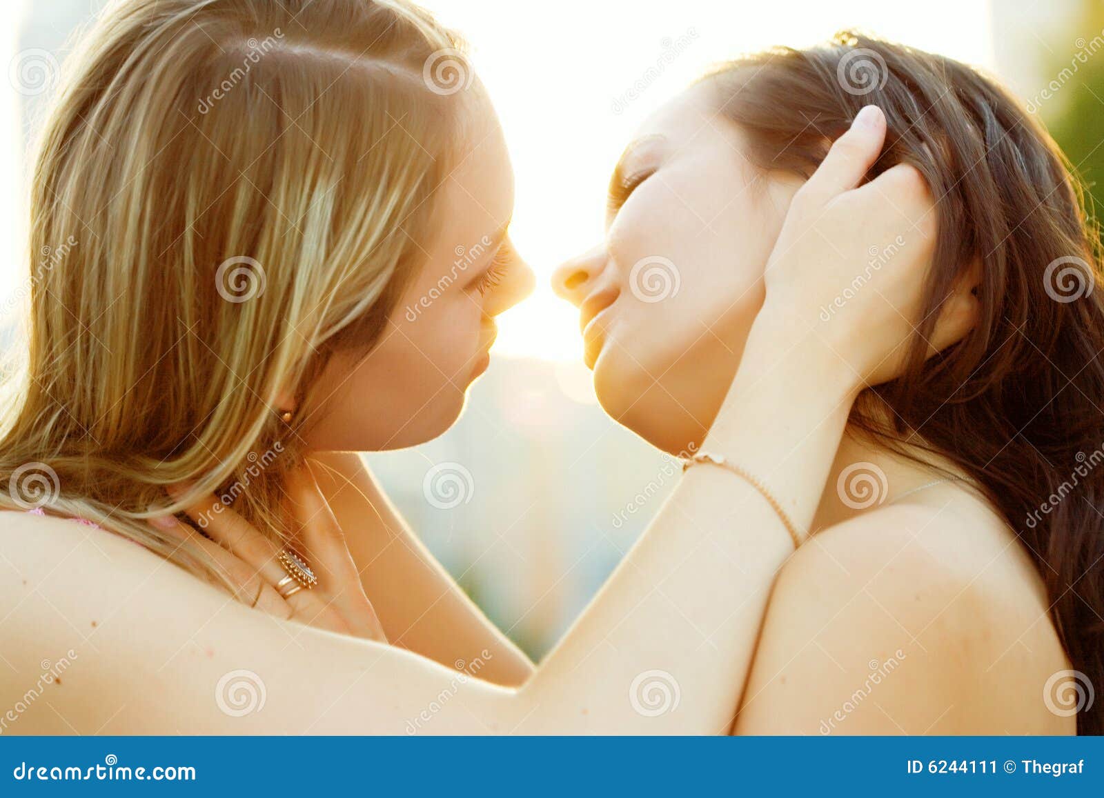 Bright kiss stock image. Image of blonde, portrait, beautiful 6244111