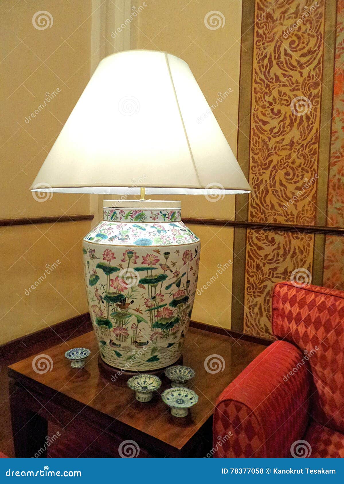 Bright lamp in living room stock photo. Image of lamp 78377058