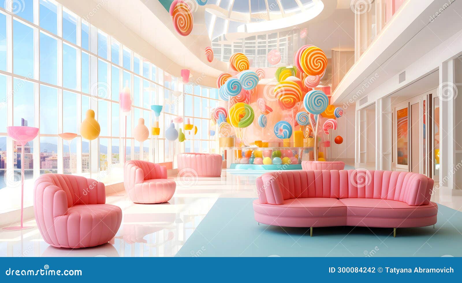 Bright Large Luxury Room in the Candy Hotel. Stock Photo Image of