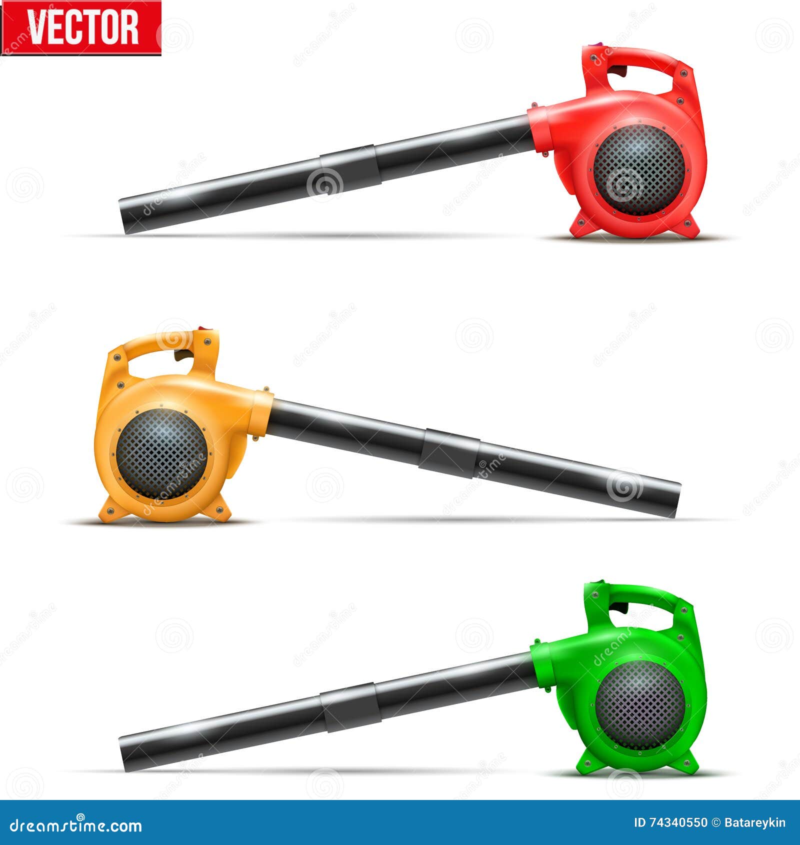 Bright Leaf Garden Blowers. Vector Illustration. Stock Vector