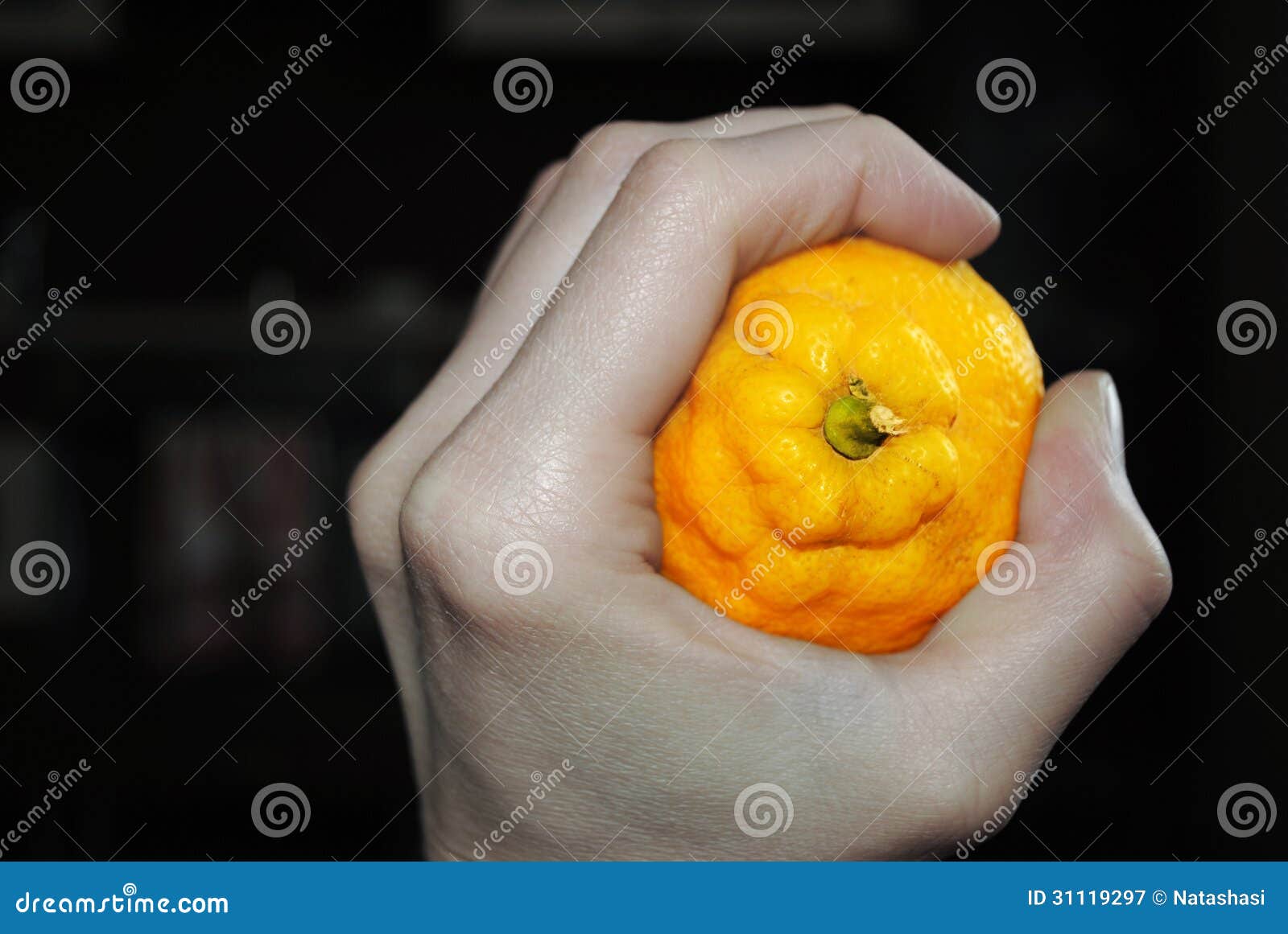 the bright lemon squeezed in a colourless hand