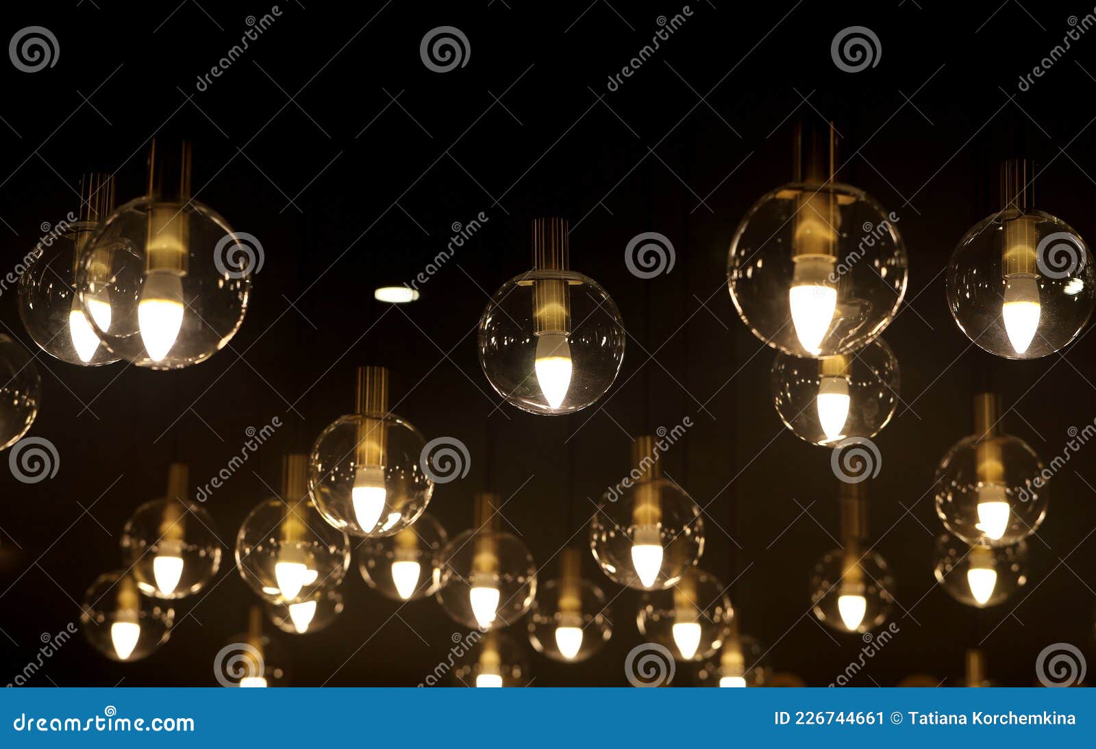 Bright Light Bulbs in a Dark Room for Background Stock Image Image of darkness, background