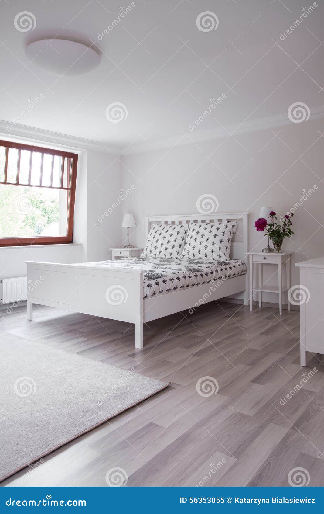 Bright luxury bedroom stock image. Image of elegant, bedclothes 56353055