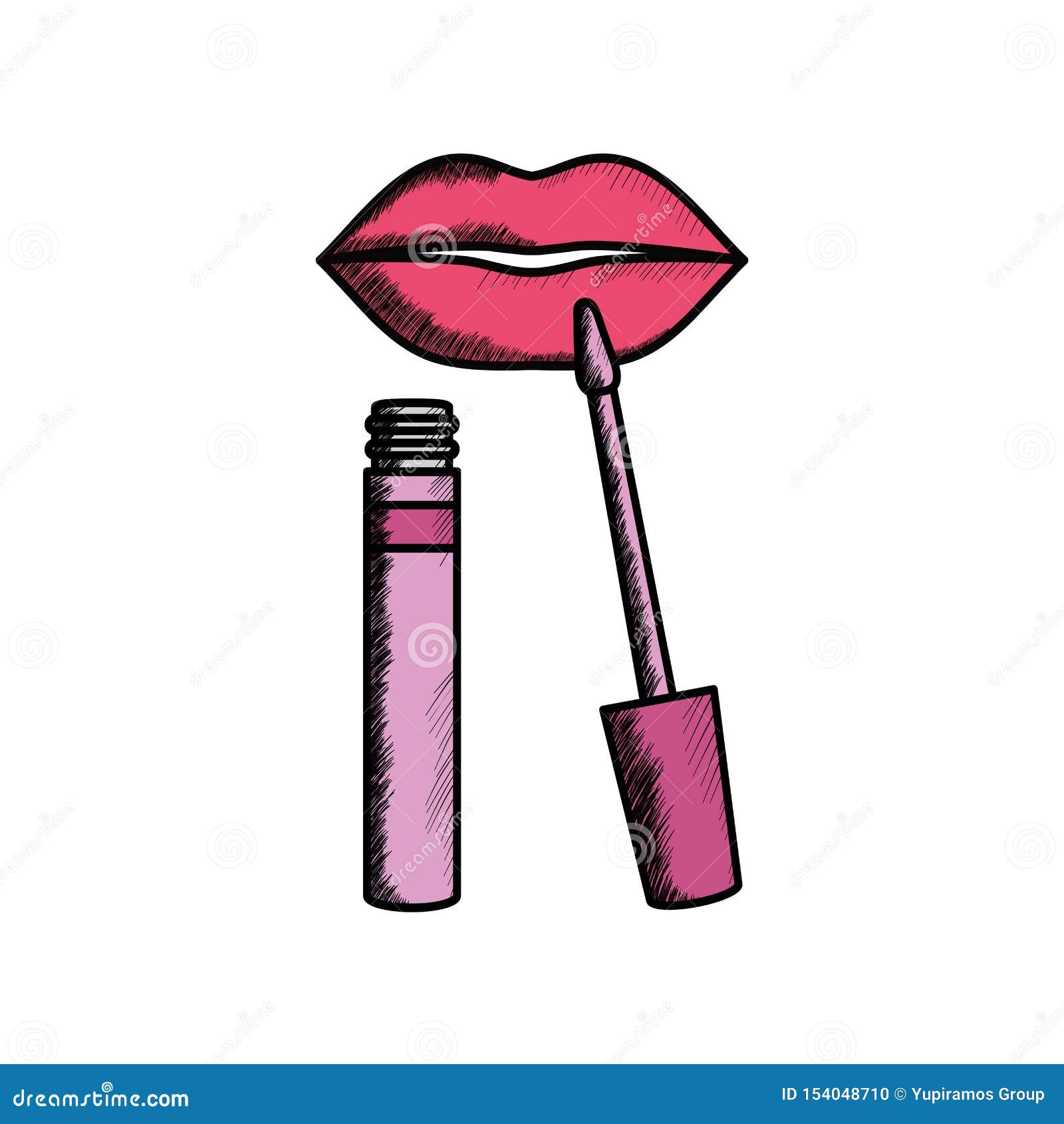 Bright Make Up Drawing Icon Stock Vector Illustration of makeup