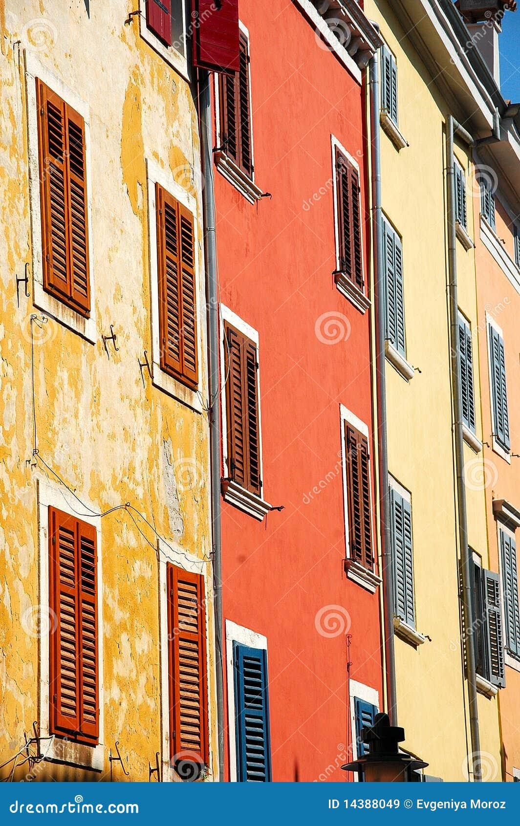 Bright Mediterranean Buildings Stock Image - Image of rustic, tatty ...