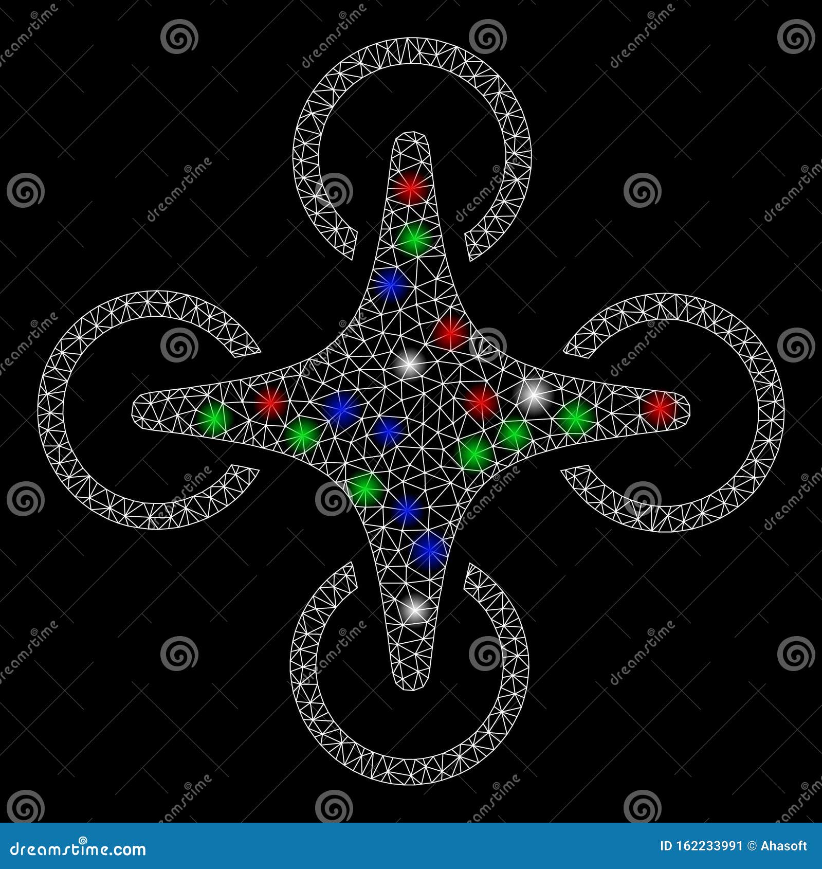 bright mesh carcass nanocopter with flash spots