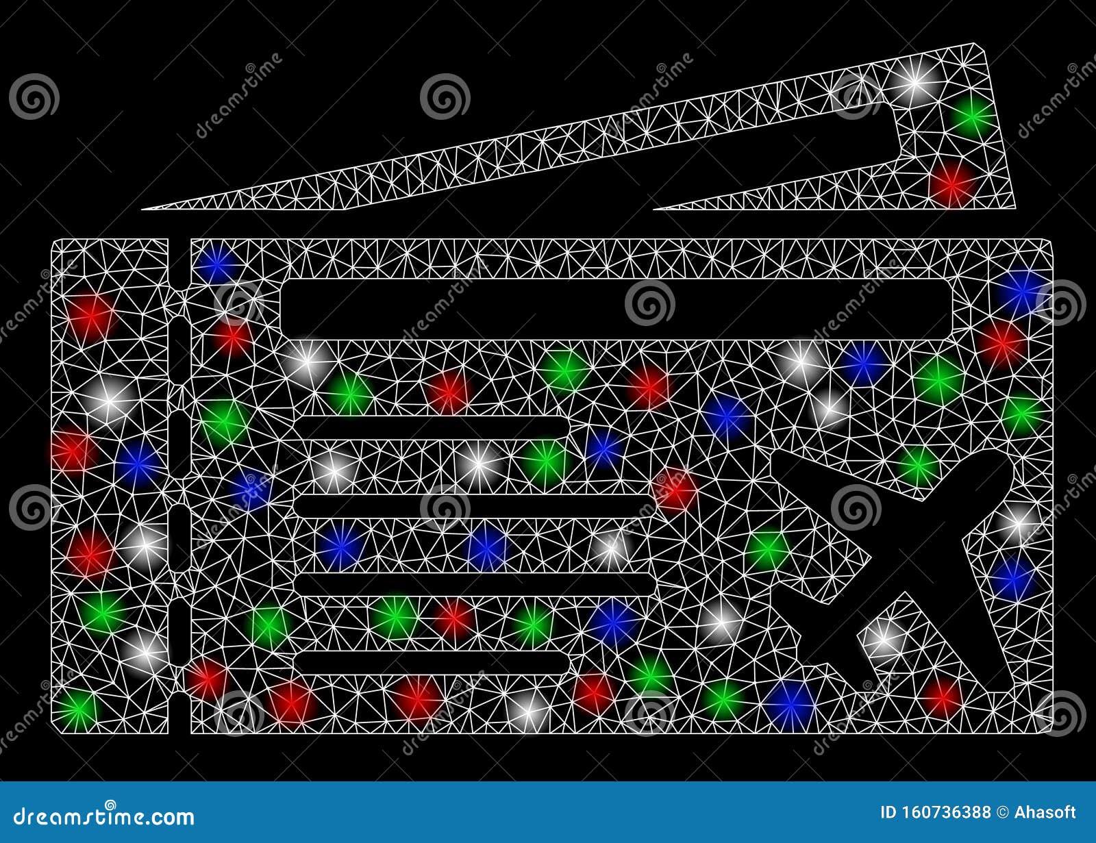 bright mesh 2d airtickets with light spots