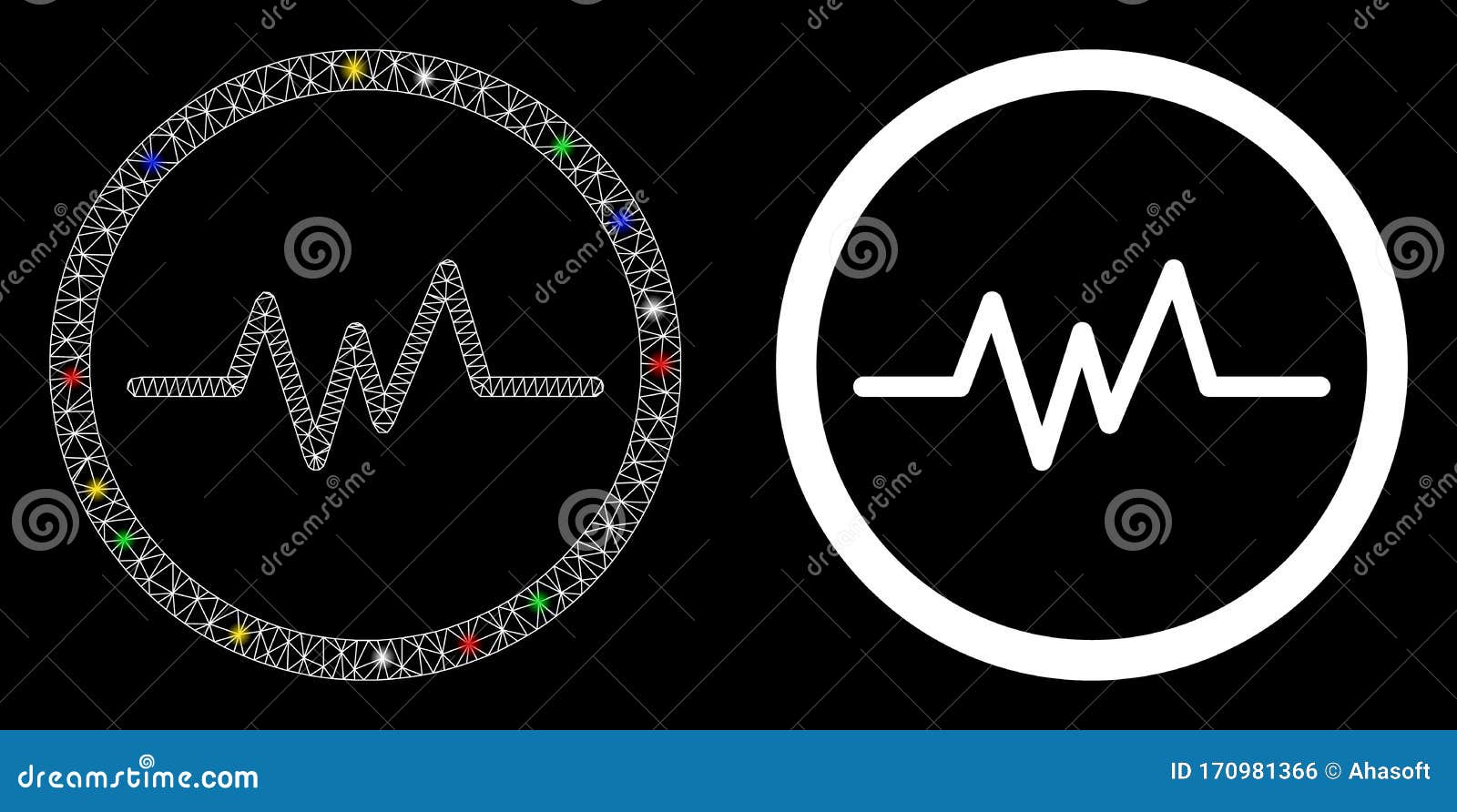 flare mesh wire frame echogram icon with flare spots