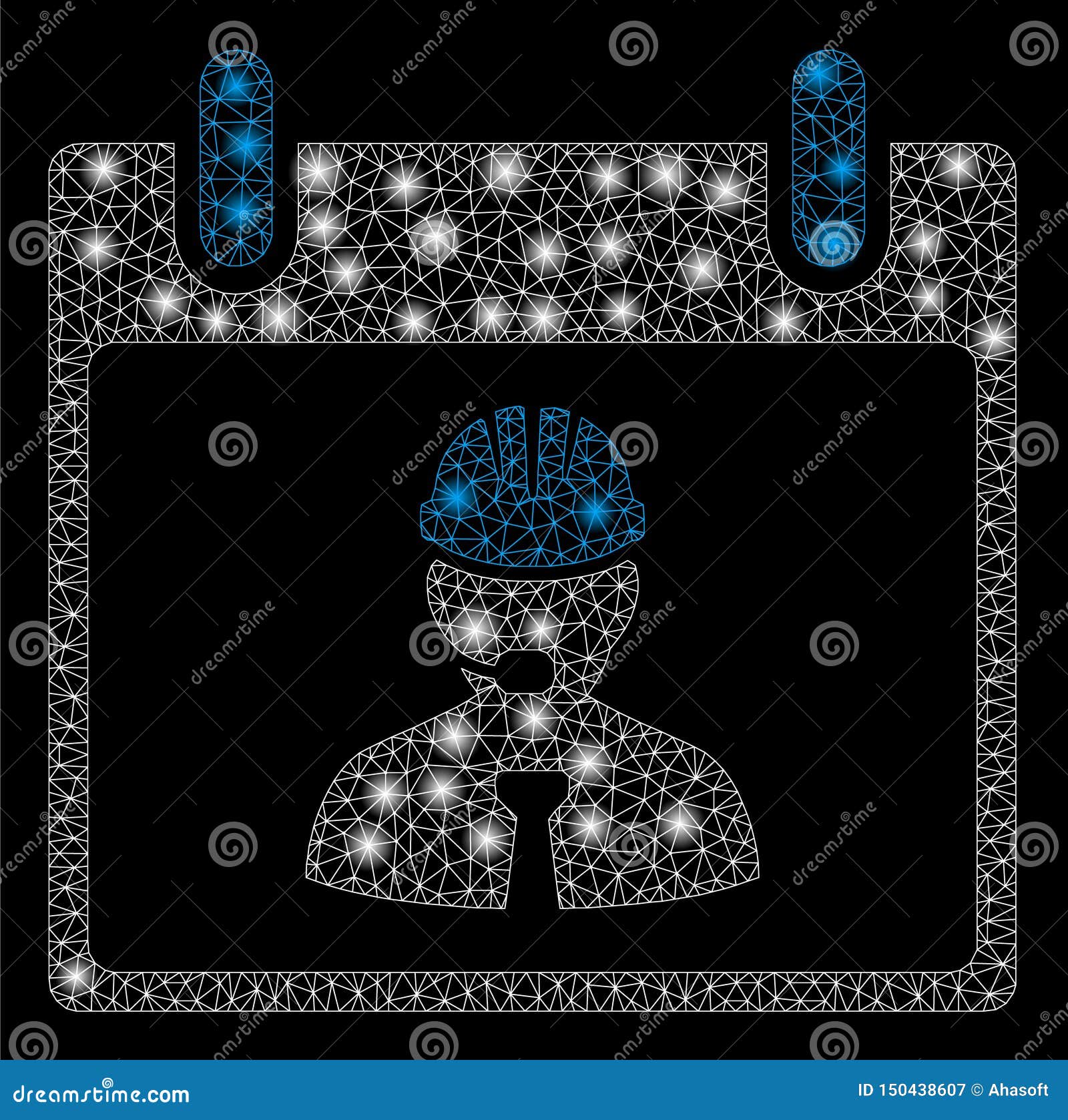Bright Mesh Carcass Engineer Calendar Page with Flare Spots Stock
