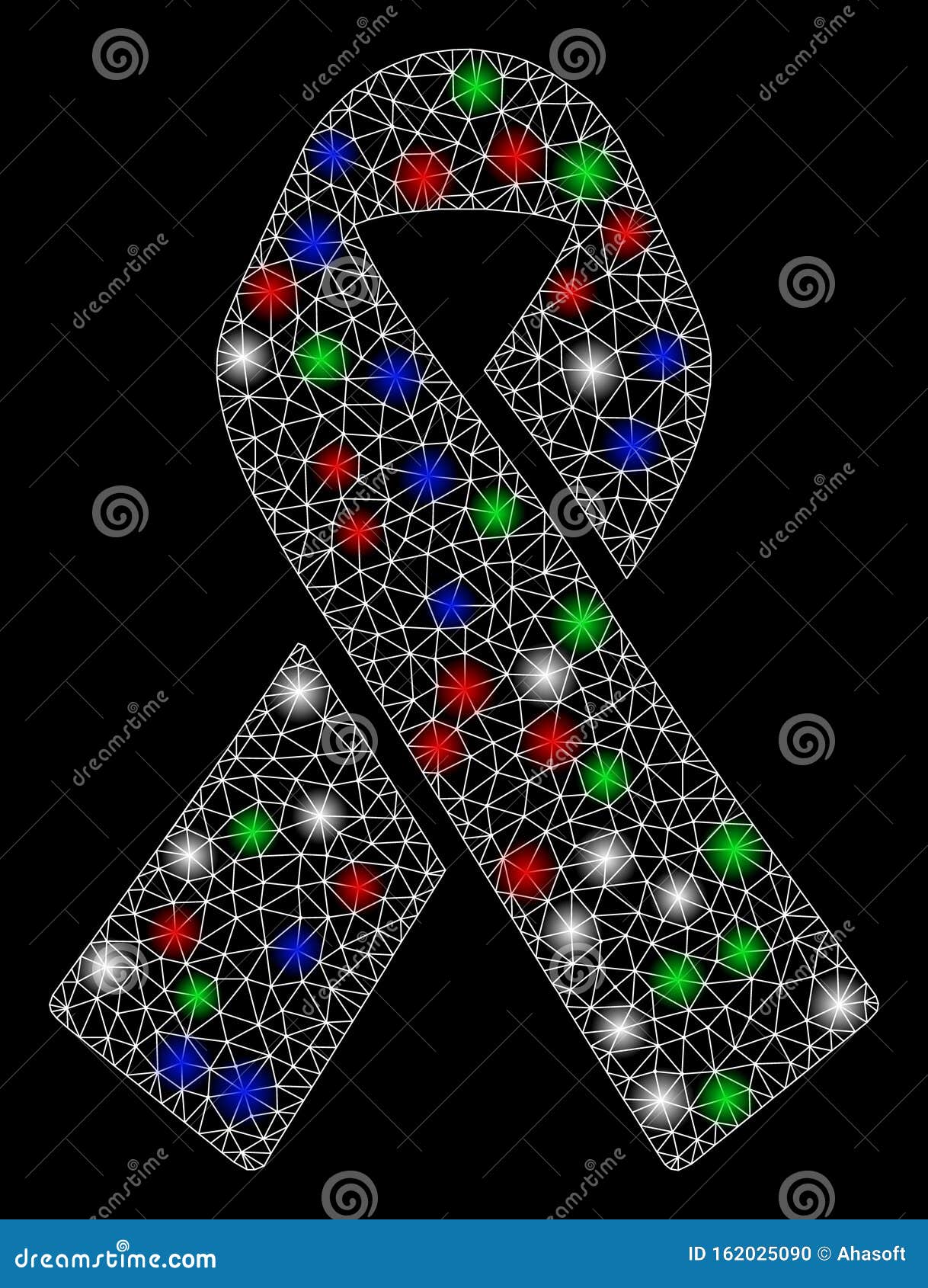 bright mesh network mourning ribbon with flash spots