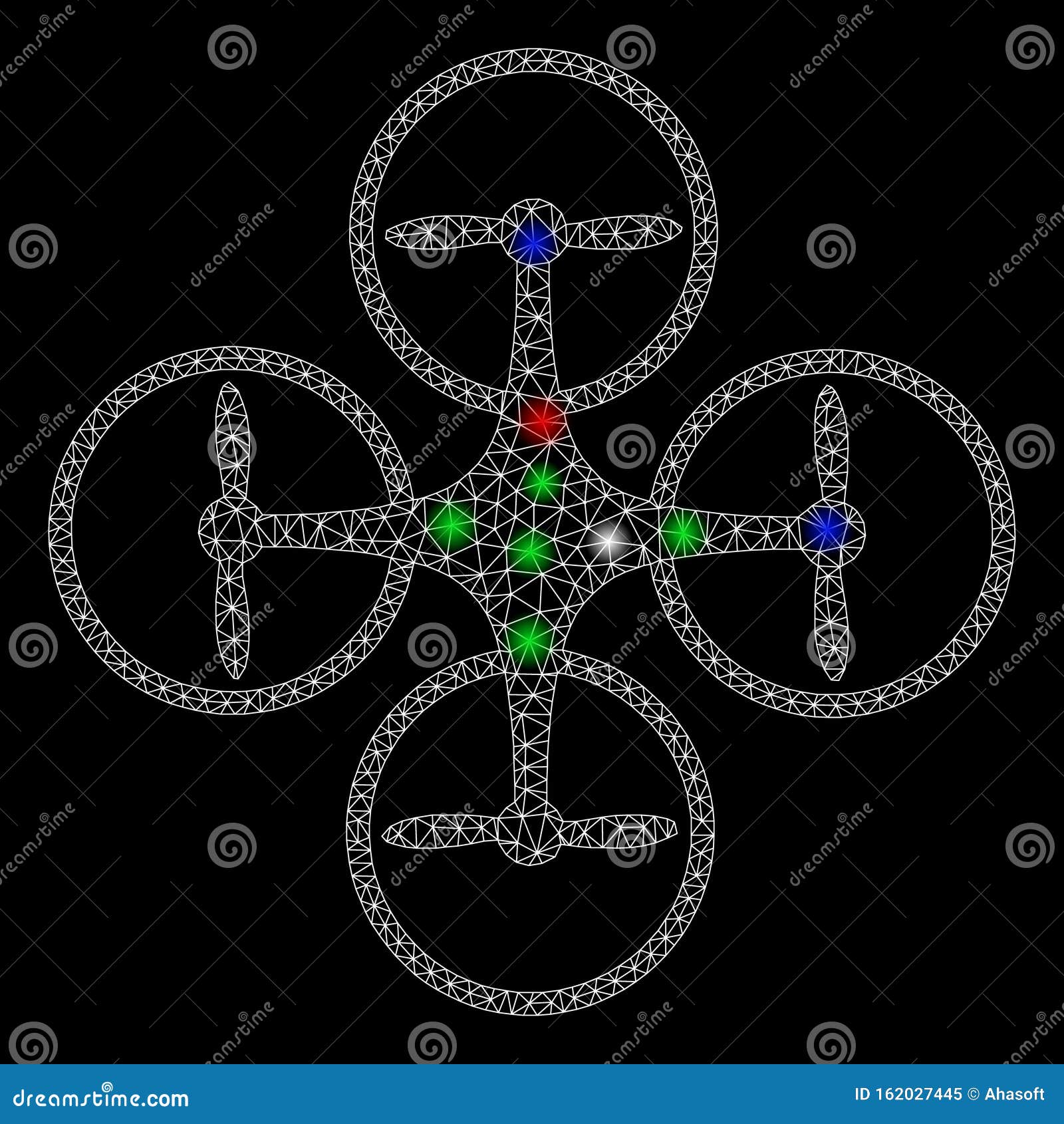 bright mesh 2d nanocopter with flare spots