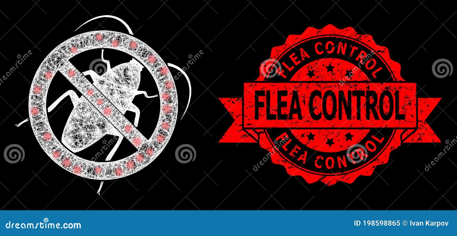 textured flea control stamp and bright web network stop cockroach with lightspots