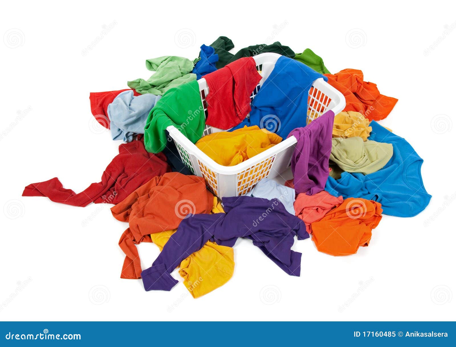 Bright Messy Clothes In A Laundry Basket Stock Image Image 17160485