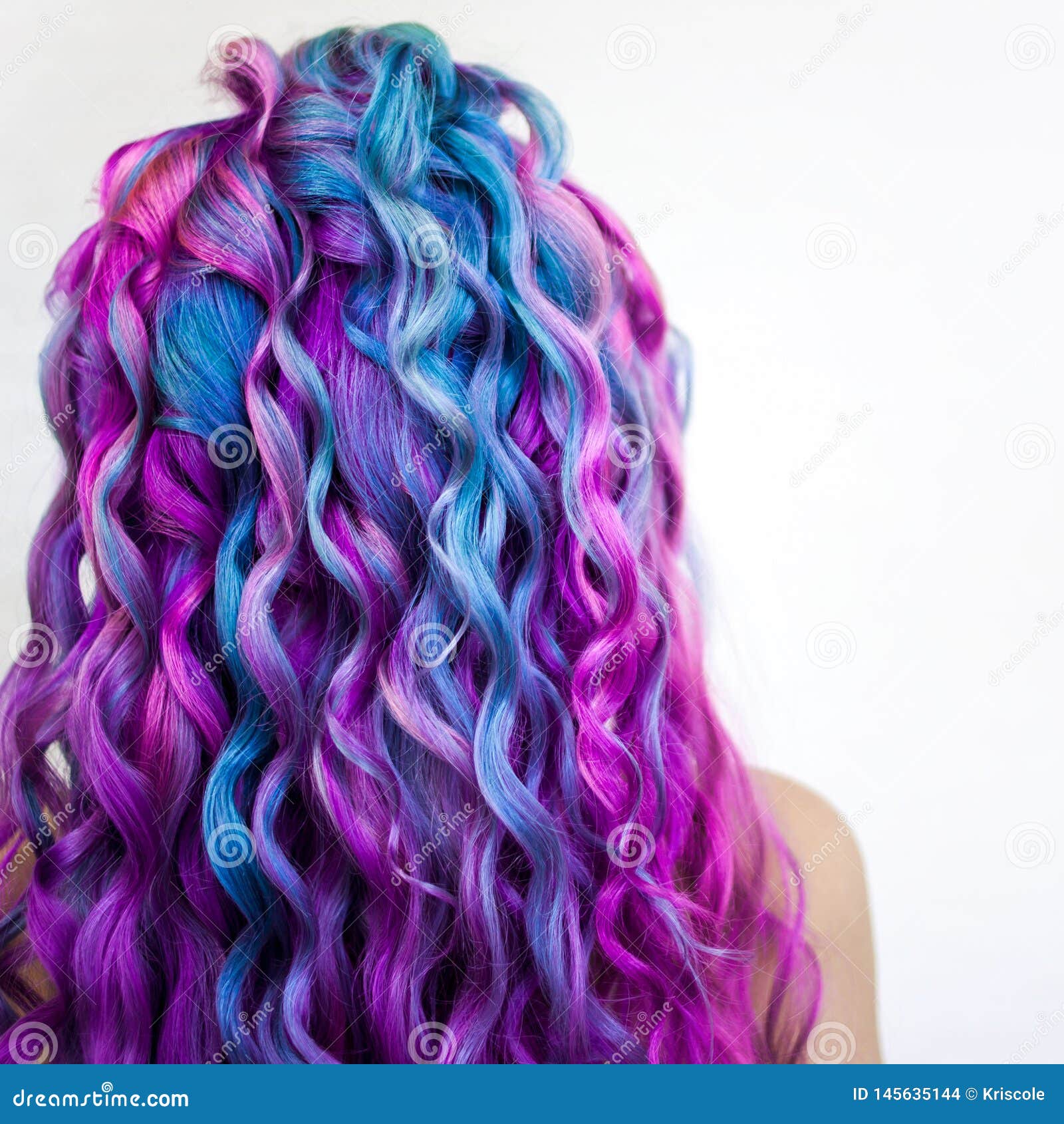 Bright Multi-colored Hair Coloring, Gradient Blue Purple and Pink Shades. Beautiful Hair Stock Photo - Image of cute, beauty: 145635144 Bright Multi-colored Hair Coloring, Gradient Blue Purple and Pink Shades. Beautiful Hair Stock Photo - Image of cute, beauty: 145635144