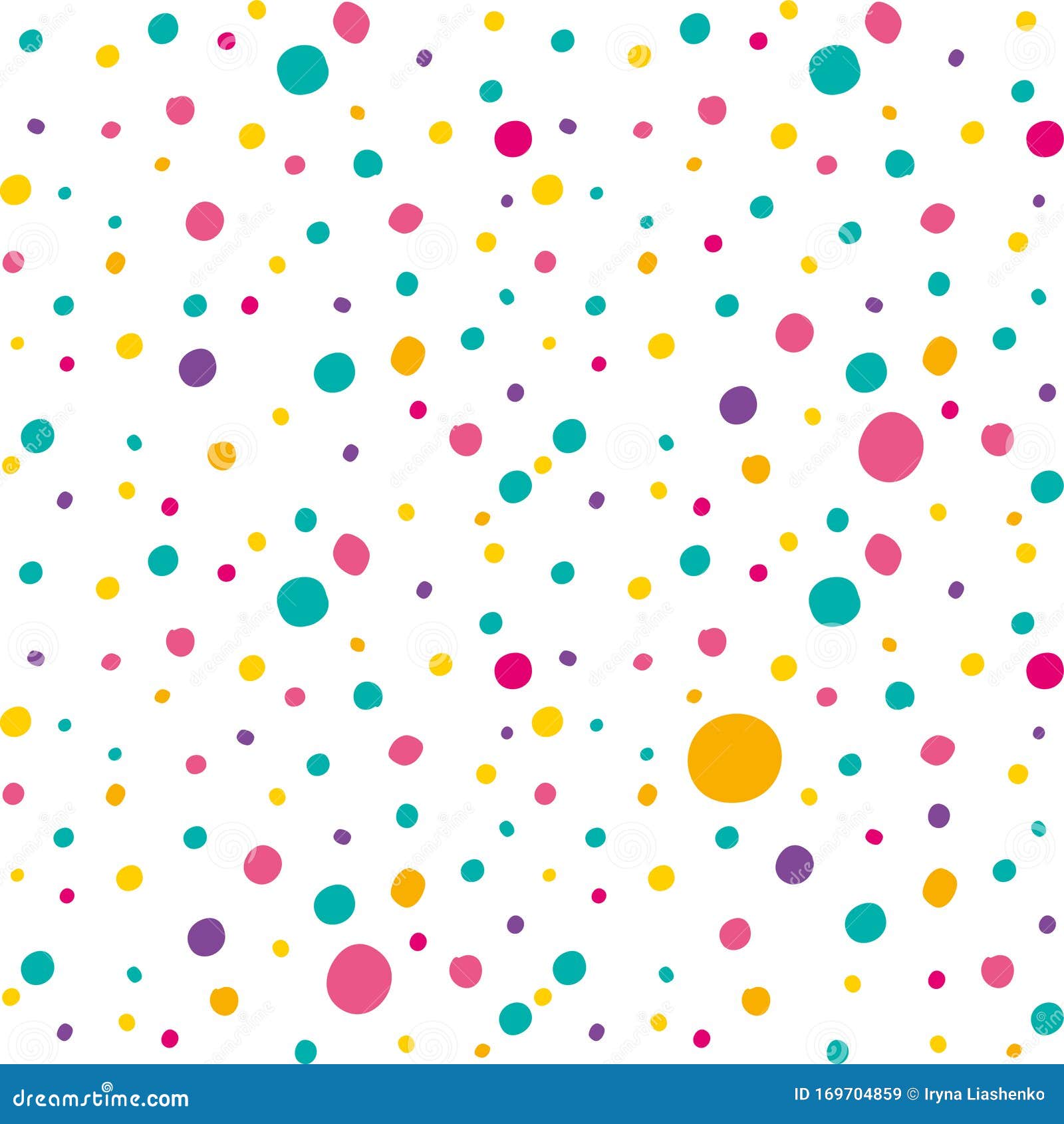 Bright Multi Colored Polka Dot Pattern Vector Seamless Background ...