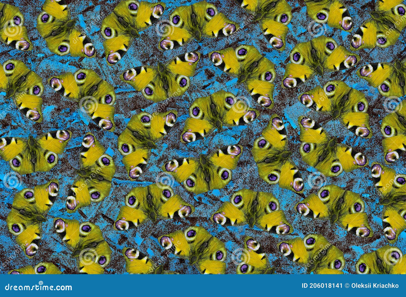 Bright Orange Butterflies on a Blue Pastel Stock Image Image of