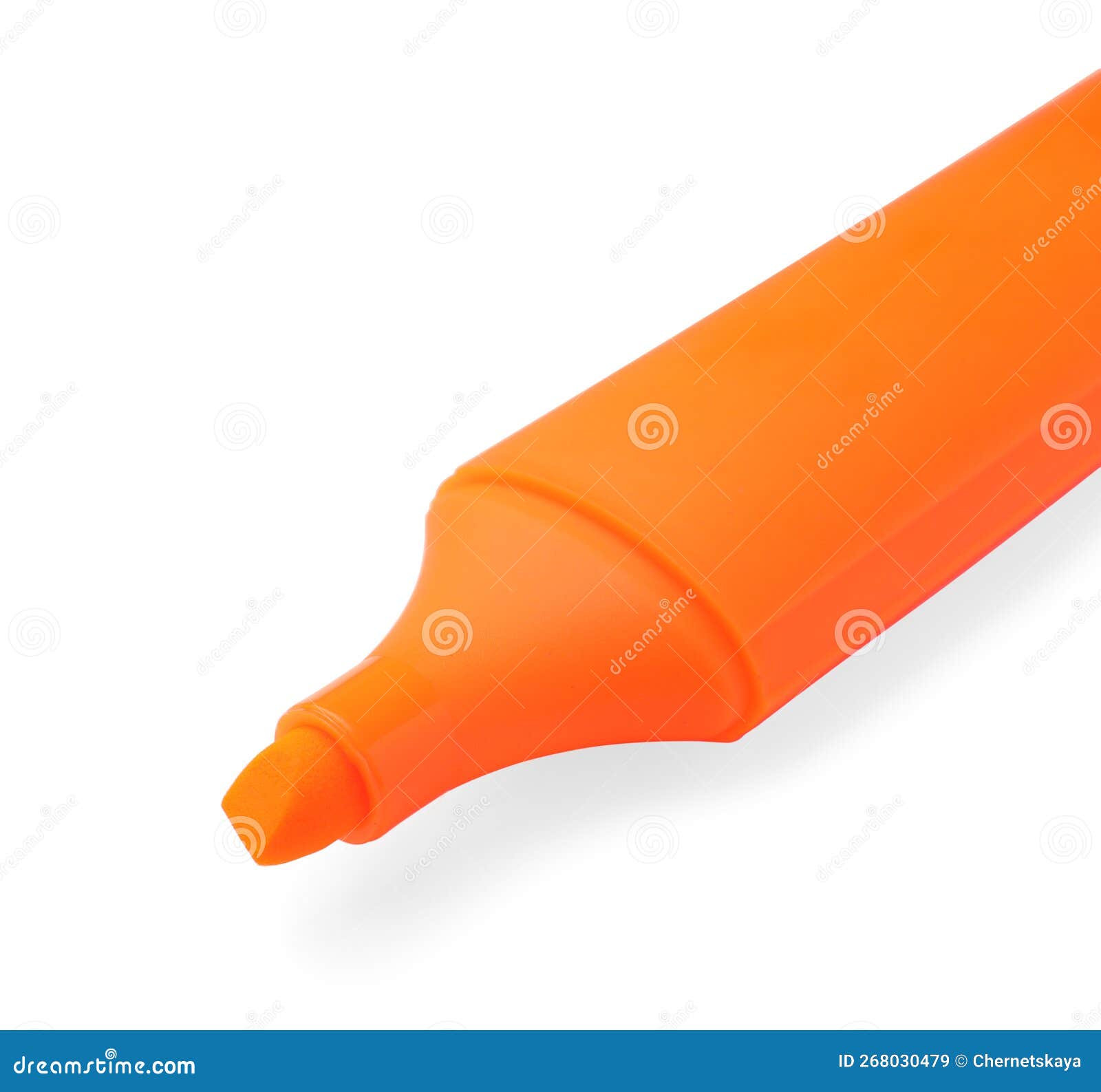 Bright Orange Marker Isolated on White, Closeup Stock Image Image of
