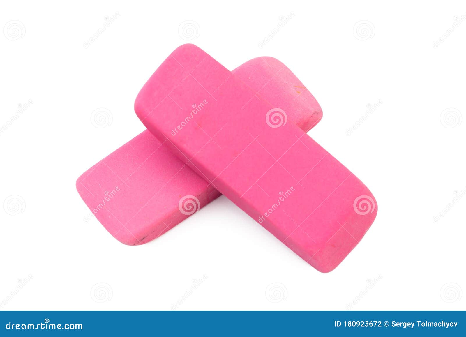 Bright Pencil Eraser Isolated on White Background Stock Photo Image