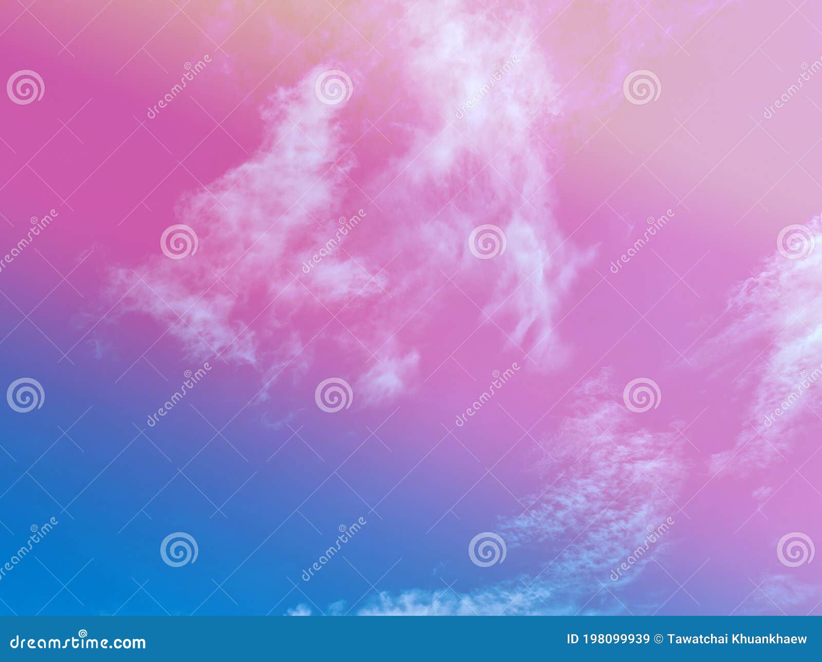 Bright Pink Blue Sky and Clouds Stock Image Image of color, spring