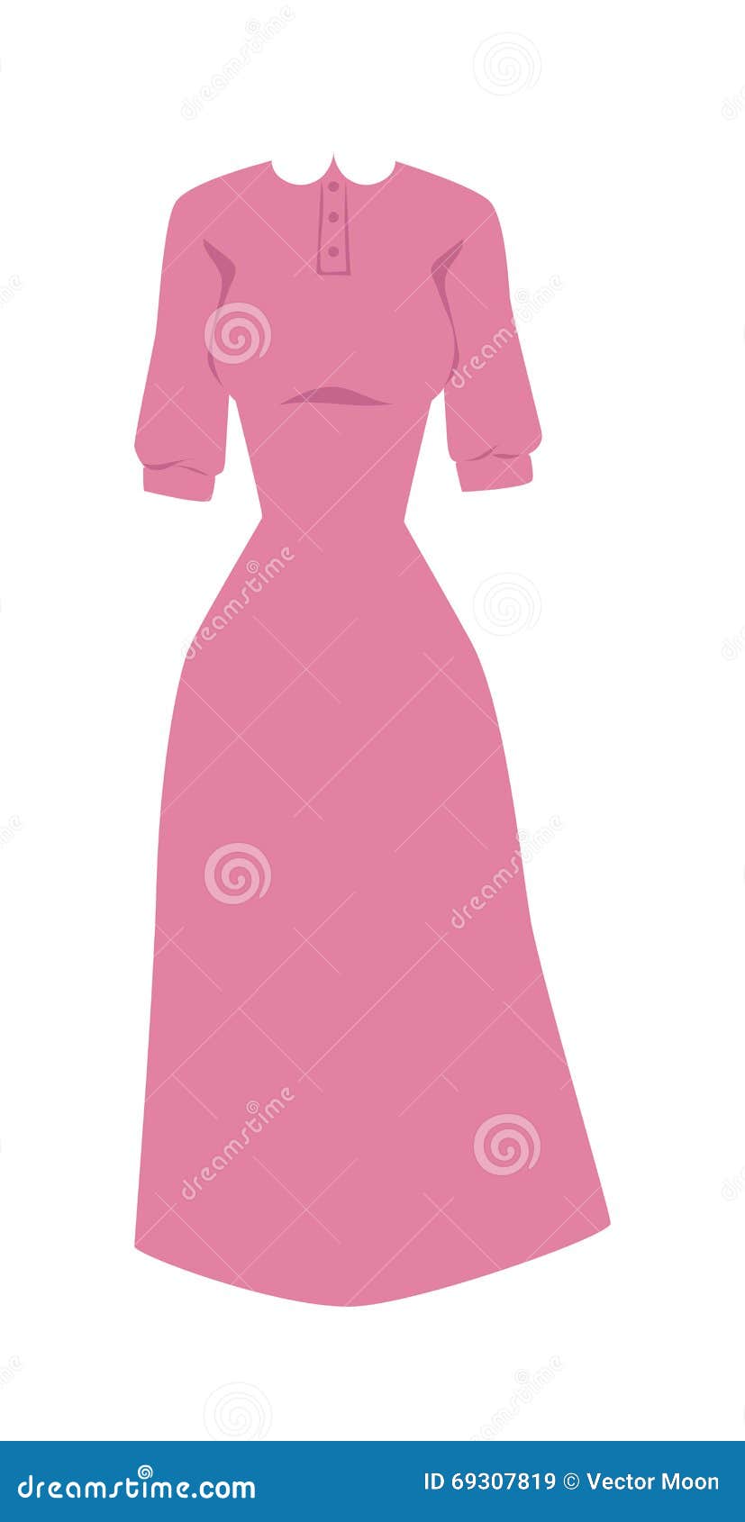 Bright Pink Hanger Dress Beauty and Fashion Women Glamour Series Flat ...