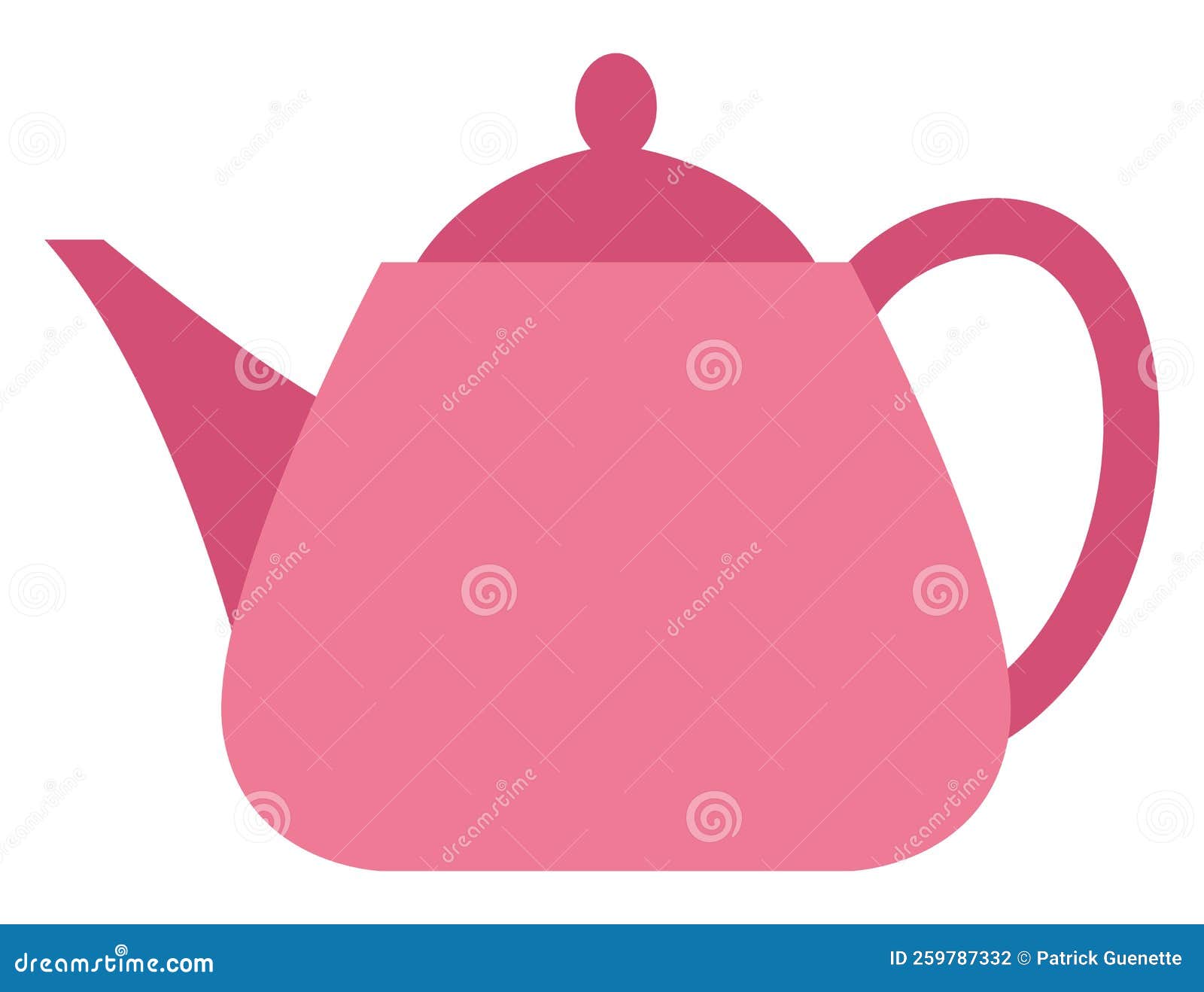 Bright pink teapot, icon stock vector. Illustration of decor 259787332